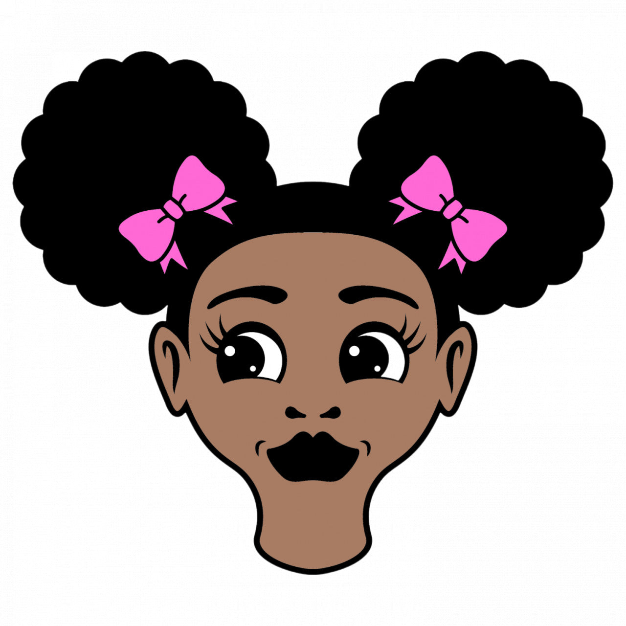 Set 4 bucati, Sticker decorativ, Coafura Afro Puff, Rezistent la apa, NO8842, 10 cm, Multicolor