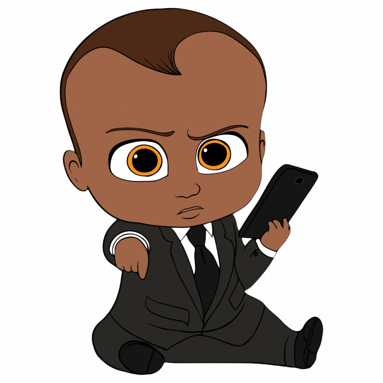 Set 4 bucati, Sticker decorativ, Copilul sef cu mobil, Rezistent la apa, NO8905, 10 cm, Multicolor