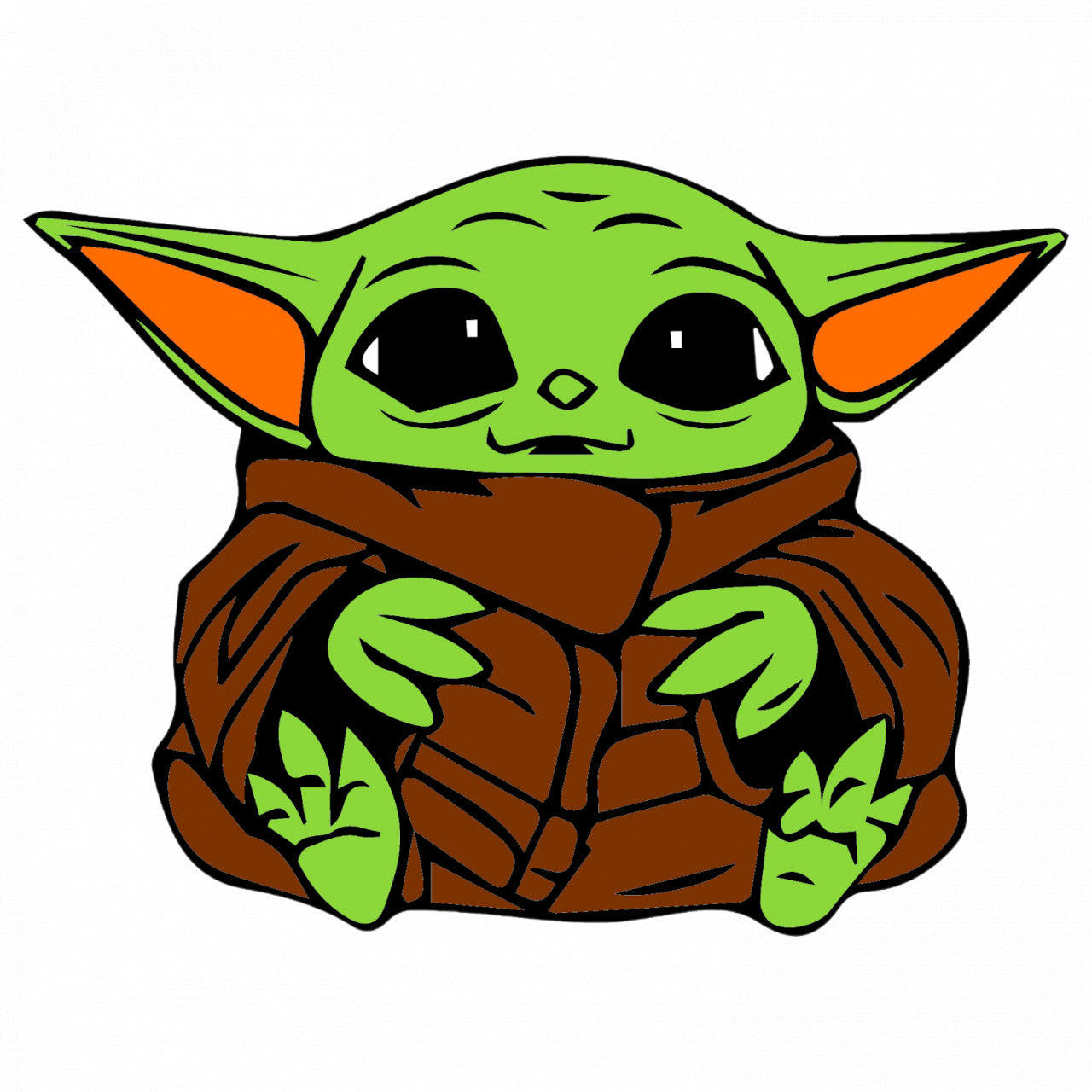 Set 4 bucati, Sticker decorativ, Copilul Yoda Grogu, Rezistent la apa, NO8907, 10 cm, Multicolor