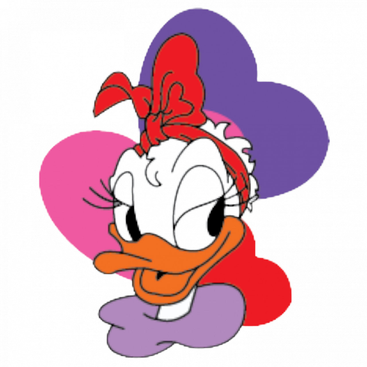 Set 4 bucati, Sticker decorativ, Daisy Duck frumusica cu bentita, Rezistent la apa, NO8947, 10 cm, Multicolor