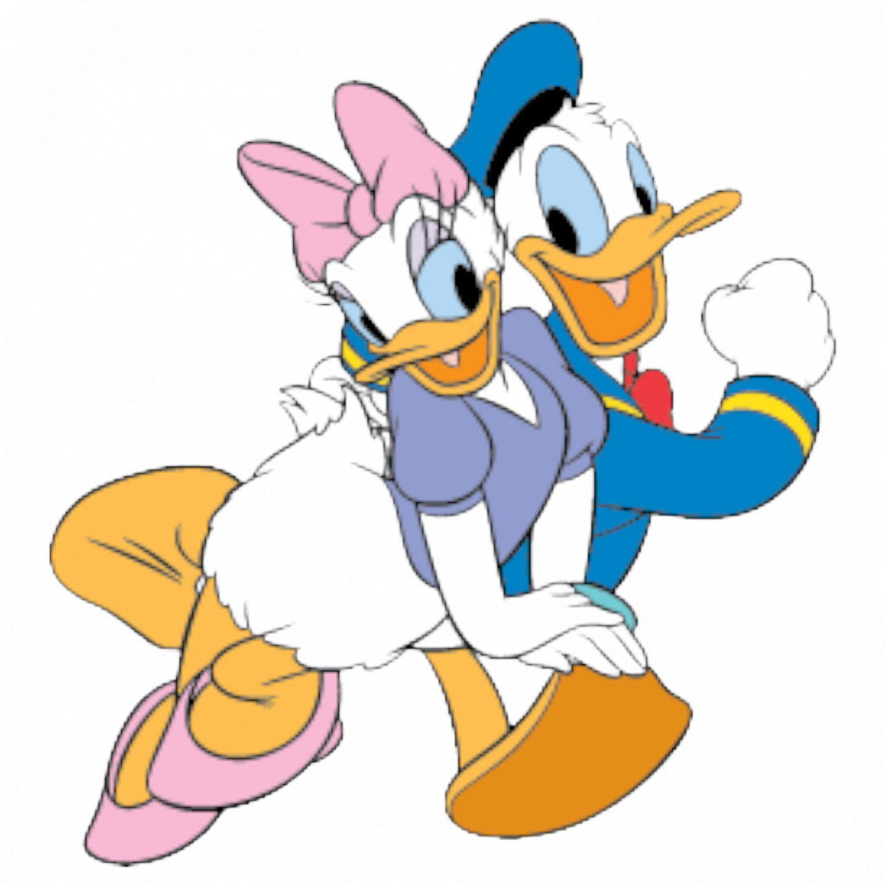 Set 4 bucati, Sticker decorativ, Daisy este indragostita de Donald, Rezistent la apa, NO8949, 10 cm, Multicolor