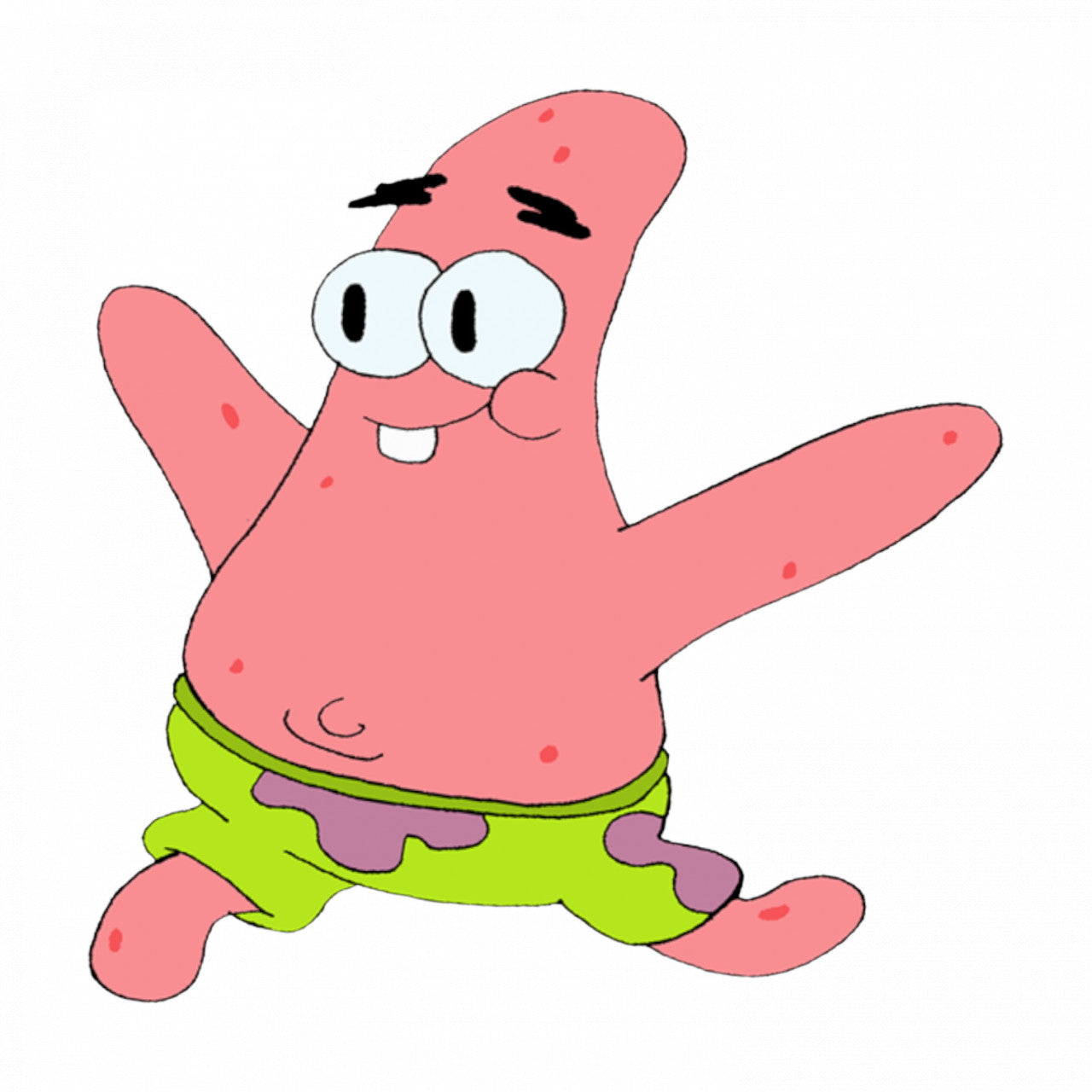 Set 4 bucati, Sticker decorativ, Dans Patrick Star Meme, Rezistent la apa, NO8953, 10 cm, Multicolor