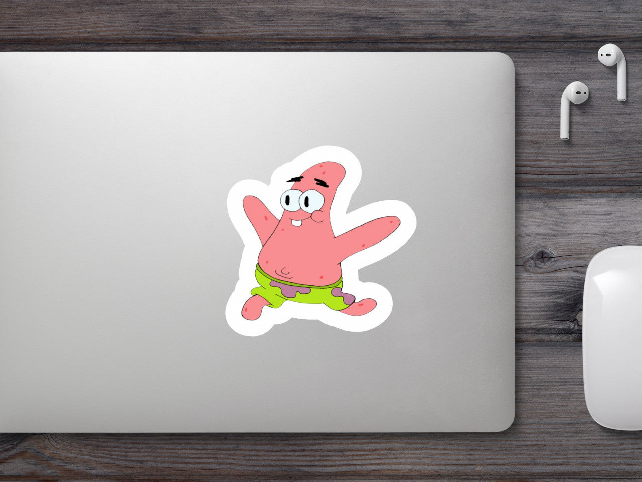Set 4 bucati, Sticker decorativ, Dans Patrick Star Meme, Rezistent la apa, NO8953, 10 cm, Multicolor
