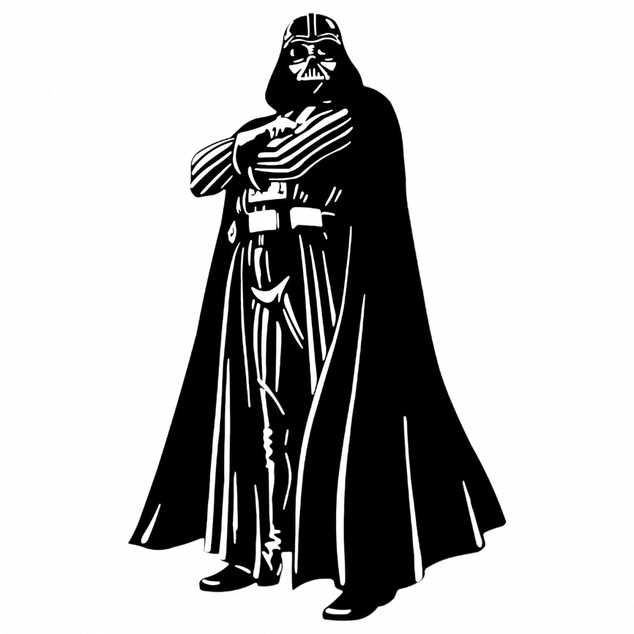 Set 4 bucati, Sticker decorativ, Darth Vader Star Wars in pozitie dreapta, Rezistent la apa, NO8965, 10 cm, Multicolor