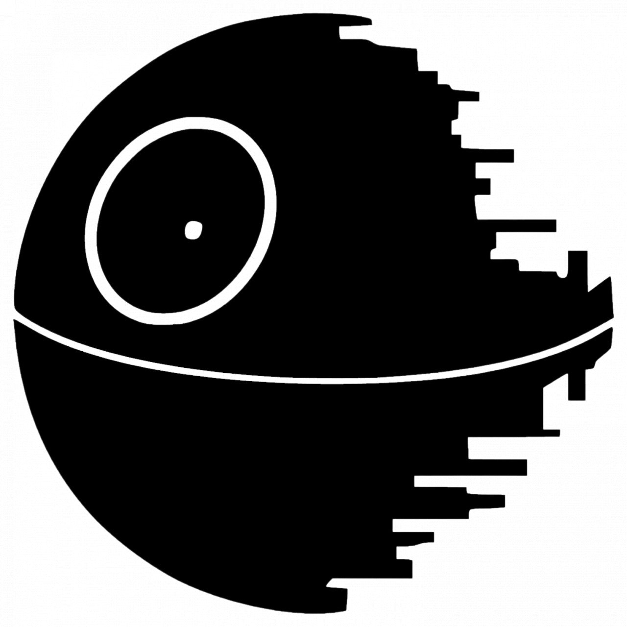 Set 4 bucati, Sticker decorativ, DeathStar din Starwars, Rezistent la apa, NO8967, 10 cm, Multicolor