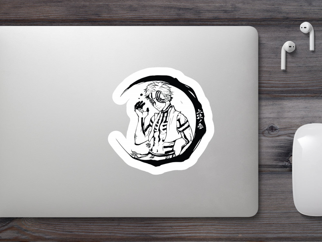 Set 4 bucati, Sticker decorativ, Demon Slayer Akaza Anime, Rezistent la apa, NO8975, 10 cm, Multicolor