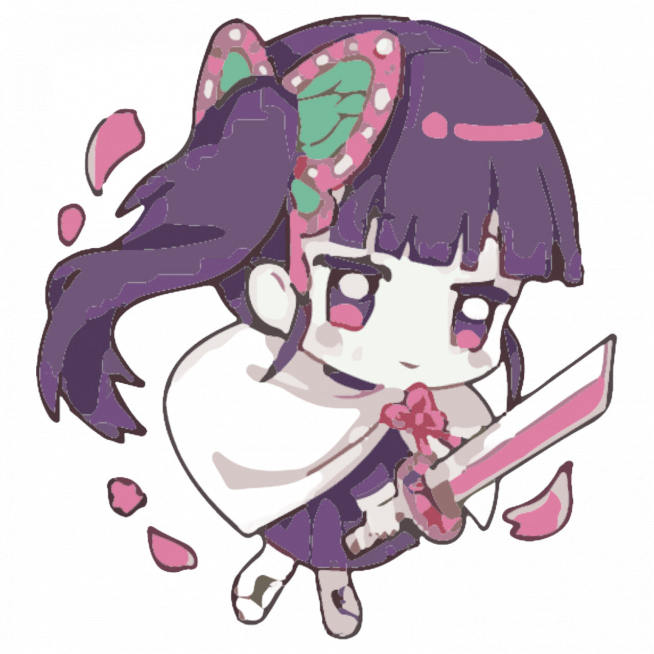 Set 4 bucati, Sticker decorativ, Demon Slayer Kanao Tsuyuri, Rezistent la apa, NO8977, 10 cm, Multicolor