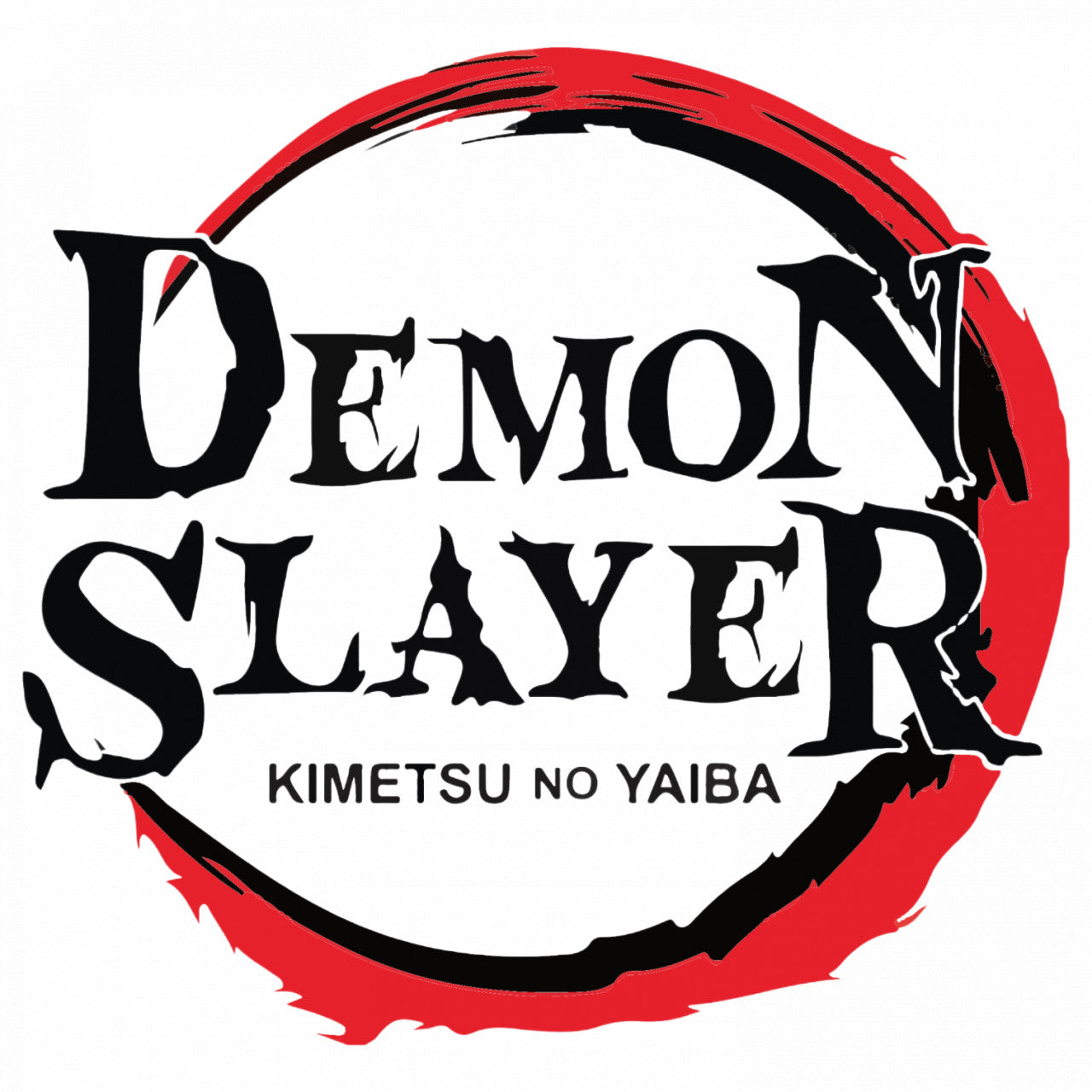 Set 4 bucati, Sticker decorativ, Demon Slayer Kimetsu no Yaiba logo, Rezistent la apa, NO8979, 10 cm, Multicolor