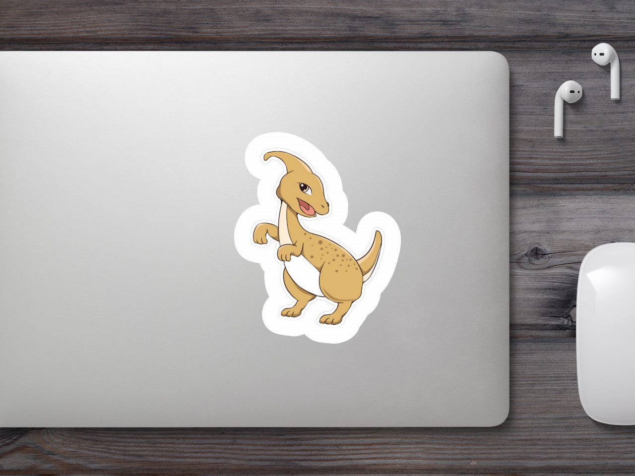 Set 4 bucati, Sticker decorativ, Dinozaur Parasaurolophus, Rezistent la apa, NO9014, 10 cm, Multicolor