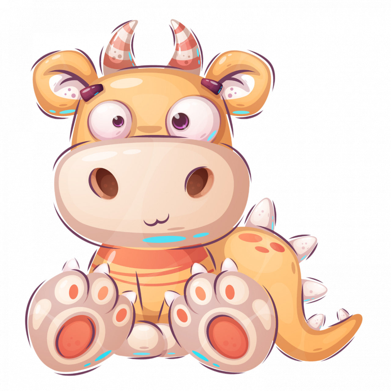 Set 4 bucati, Sticker decorativ, Dinozaur, Rezistent la apa, NO9022, 10 cm, Multicolor