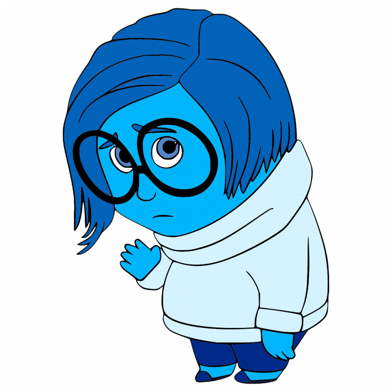 Set 4 bucati, Sticker decorativ, Disney Inside Out Sadness, Rezistent la apa, NO9030, 10 cm, Multicolor