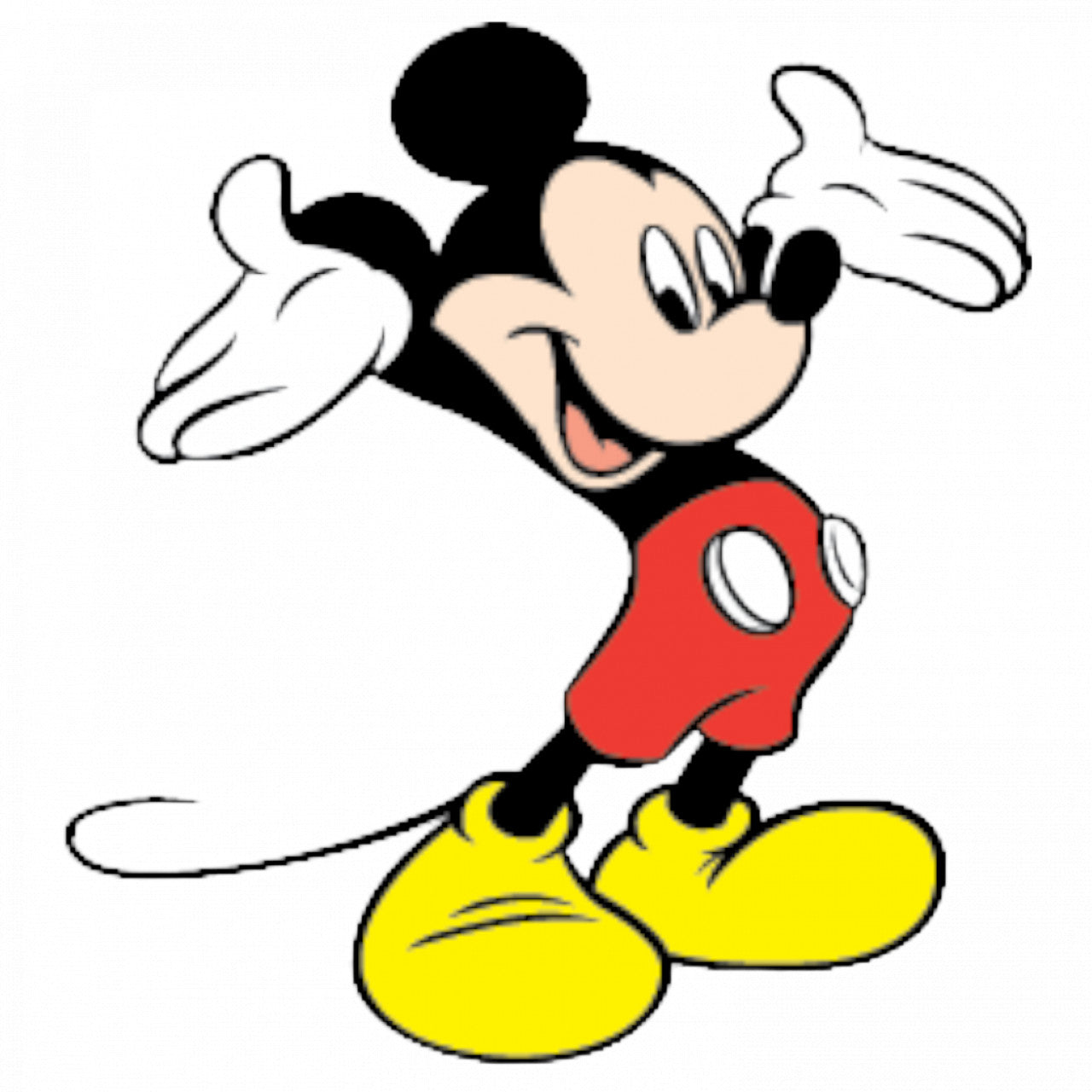 Set 4 bucati, Sticker decorativ, Disney Mickey fericit, Rezistent la apa, NO9033, 10 cm, Multicolor