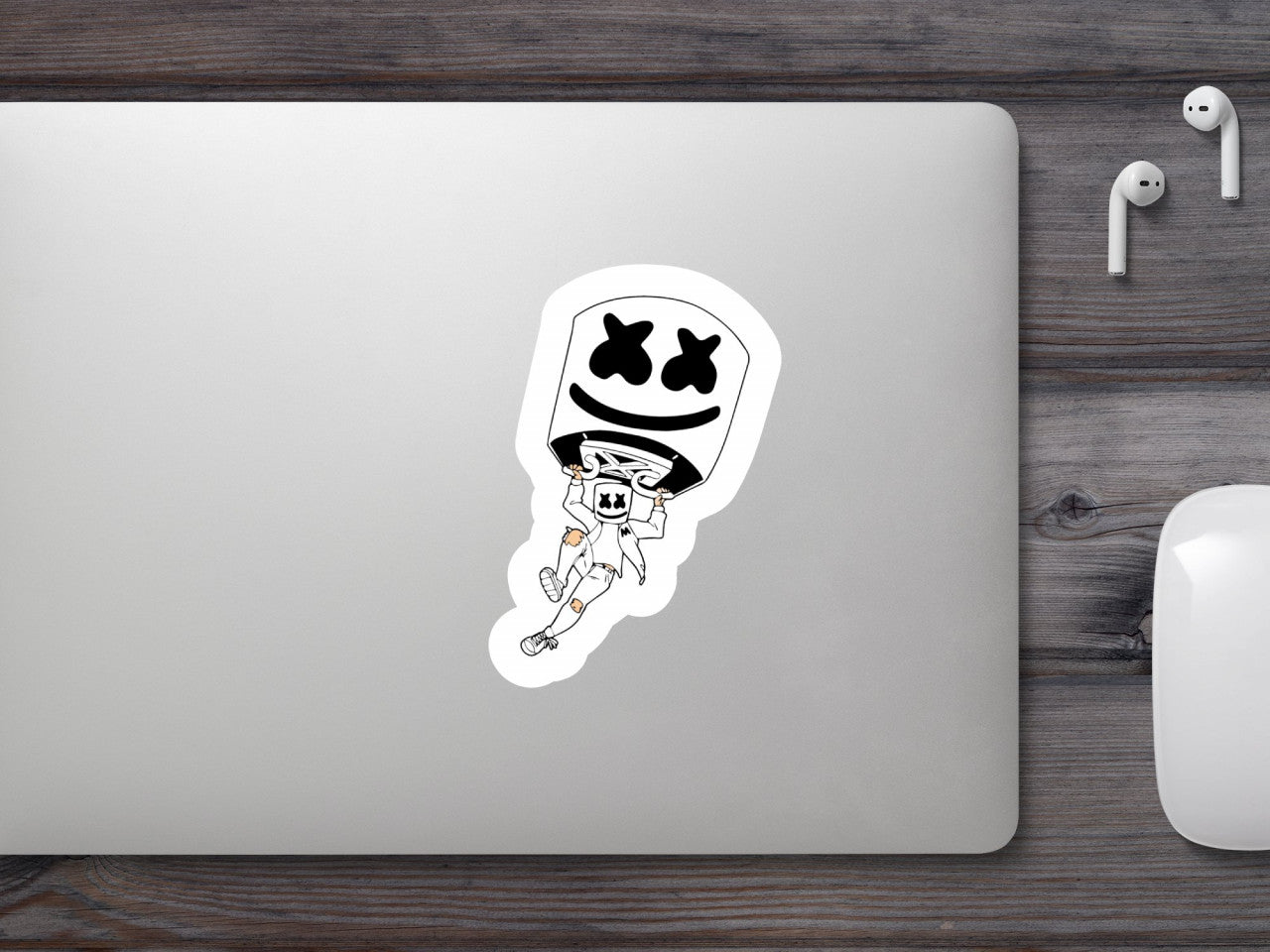 Set 4 bucati, Sticker decorativ, Dj Marshmello singer stick, Rezistent la apa, NO9047, 10 cm, Multicolor