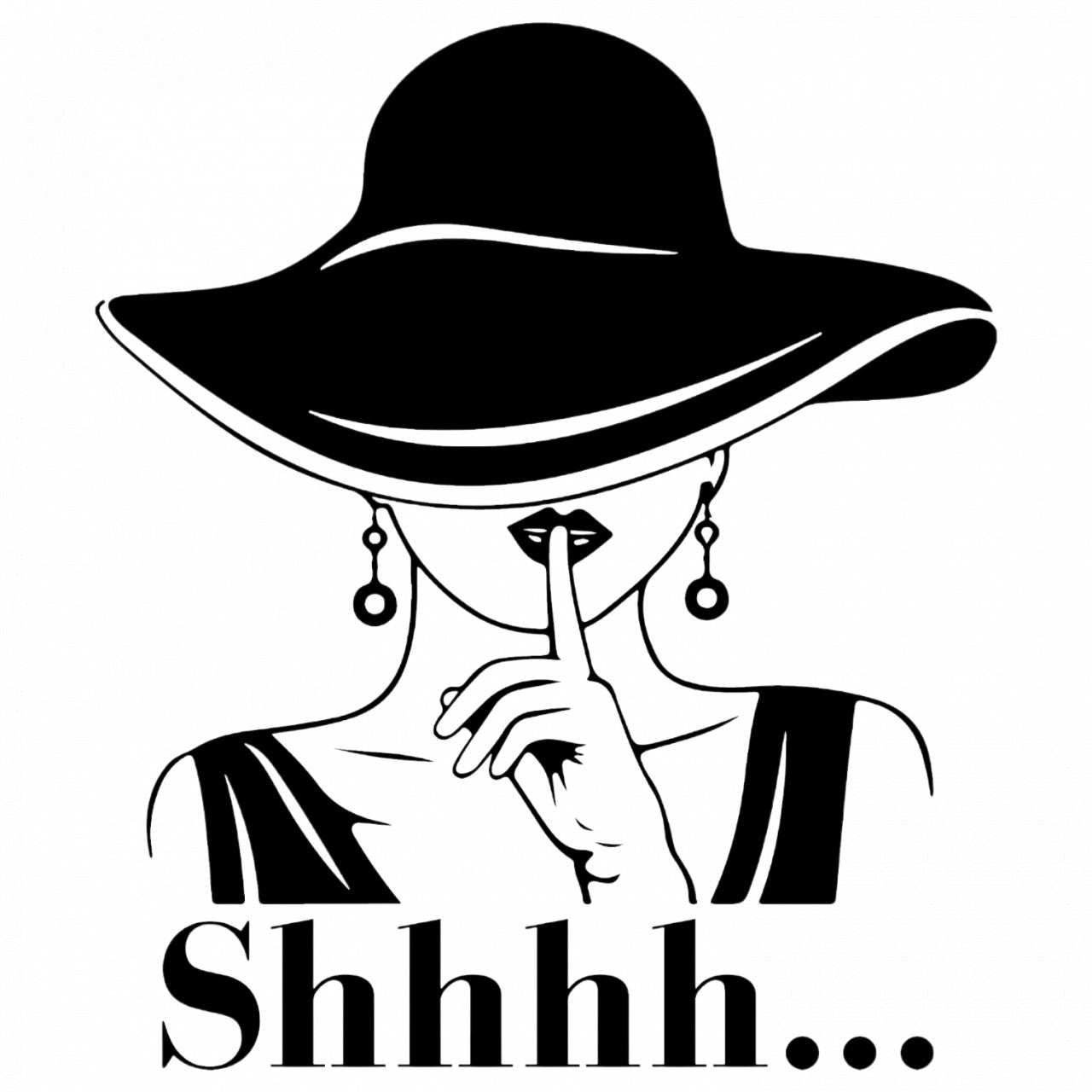 Set 4 bucati, Sticker decorativ, Doamna shhhh, Rezistent la apa, NO9052, 10 cm, Multicolor