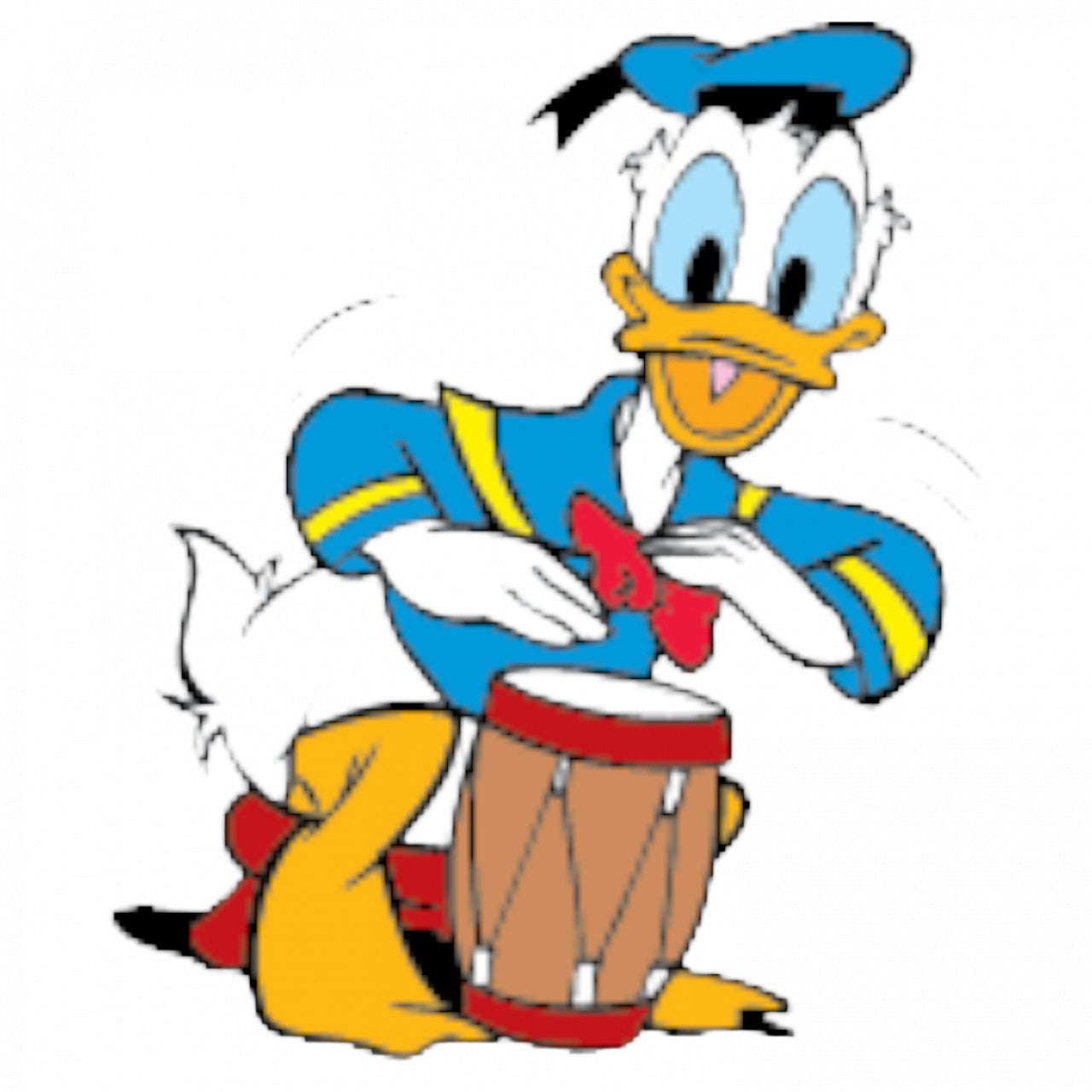 Set 4 bucati, Sticker decorativ, Donald Duck bate tarabana, Rezistent la apa, NO9067, 10 cm, Multicolor