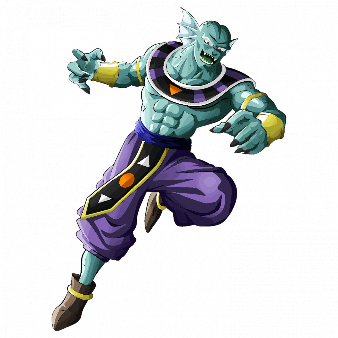 Set 4 bucati, Sticker decorativ, Dragon Ball Beerus ataca, Rezistent la apa, NO9095, 10 cm, Multicolor