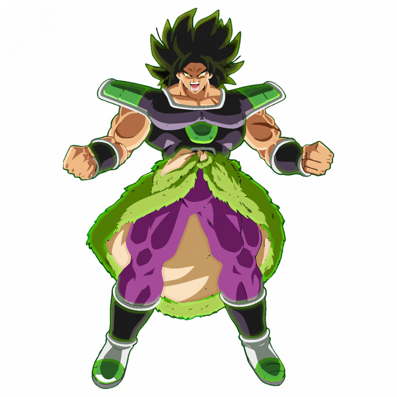 Set 4 bucati, Sticker decorativ, Dragon Ball Broly, Rezistent la apa, NO9101, 10 cm, Multicolor