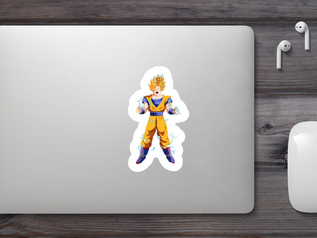 Set 4 bucati, Sticker decorativ, Dragon Ball energia Goku , Rezistent la apa, NO9109, 10 cm, Multicolor