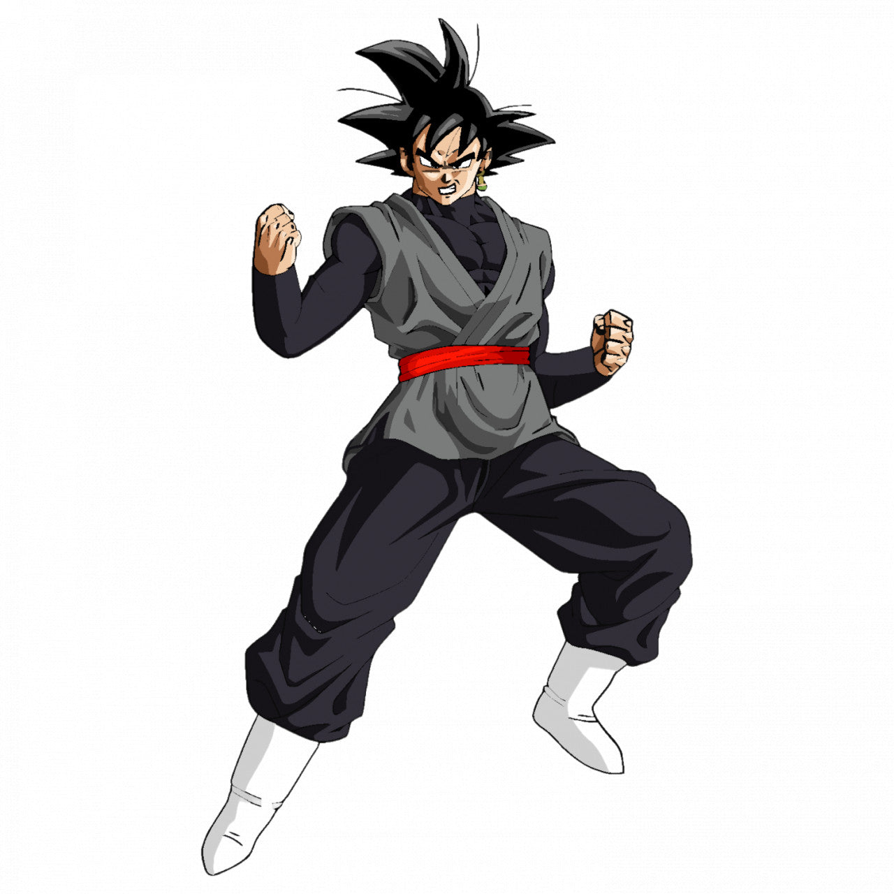 Set 4 bucati, Sticker decorativ, Dragon Ball Goku pozitia de lupta 1, Rezistent la apa, NO9119, 10 cm, Multicolor