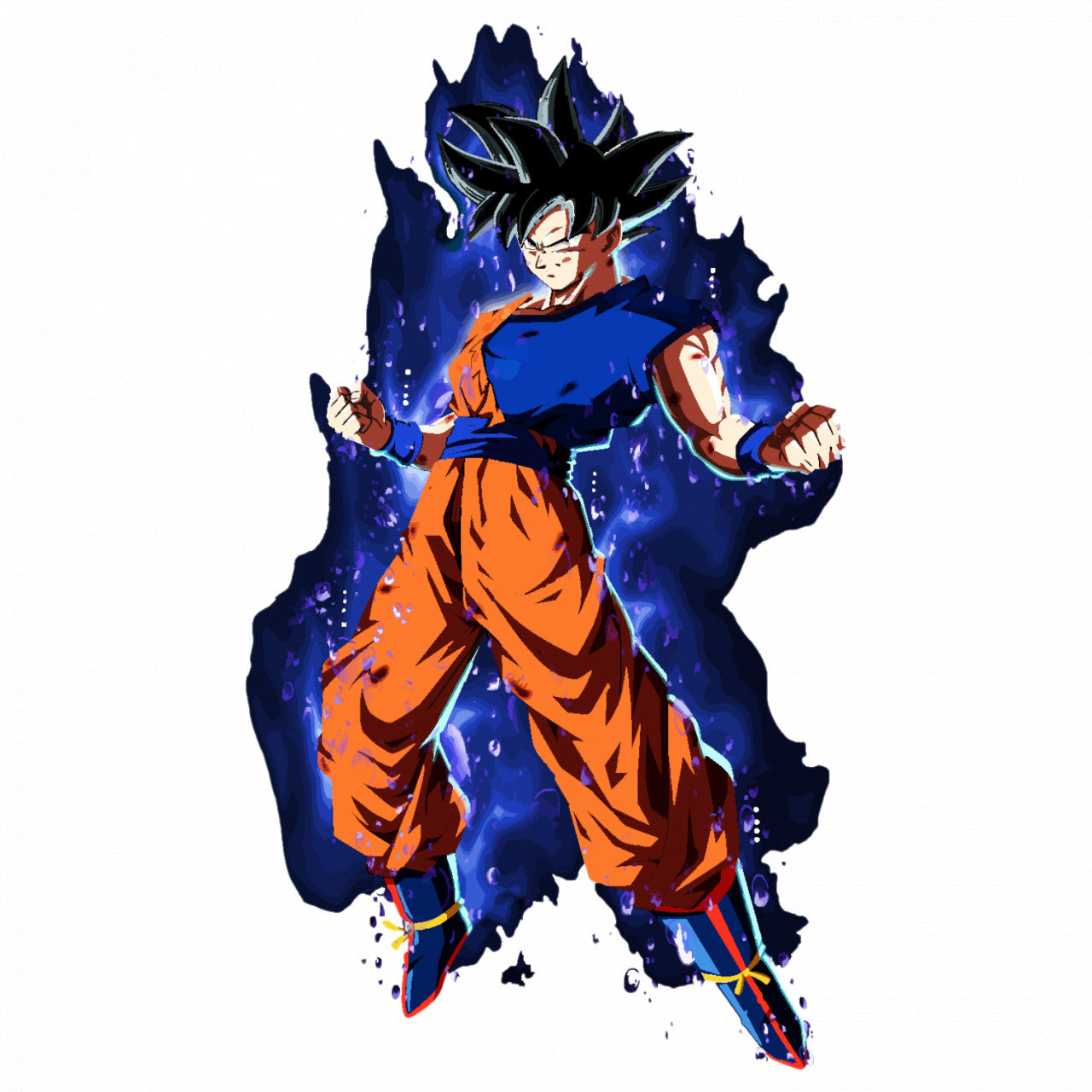 Set 4 bucati, Sticker decorativ, Dragon Ball Goku ultra instinct 10, Rezistent la apa, NO9126, 10 cm, Multicolor