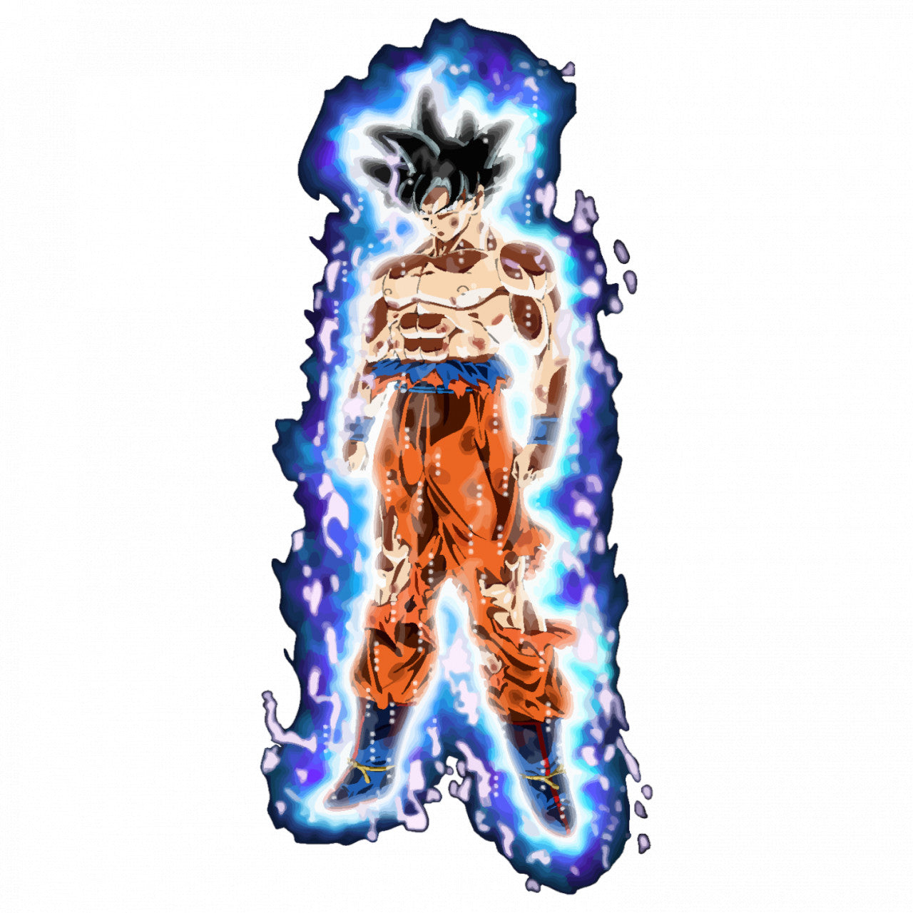 Set 4 bucati, Sticker decorativ, Dragon Ball Goku ultra instinct 5, Rezistent la apa, NO9132, 10 cm, Multicolor