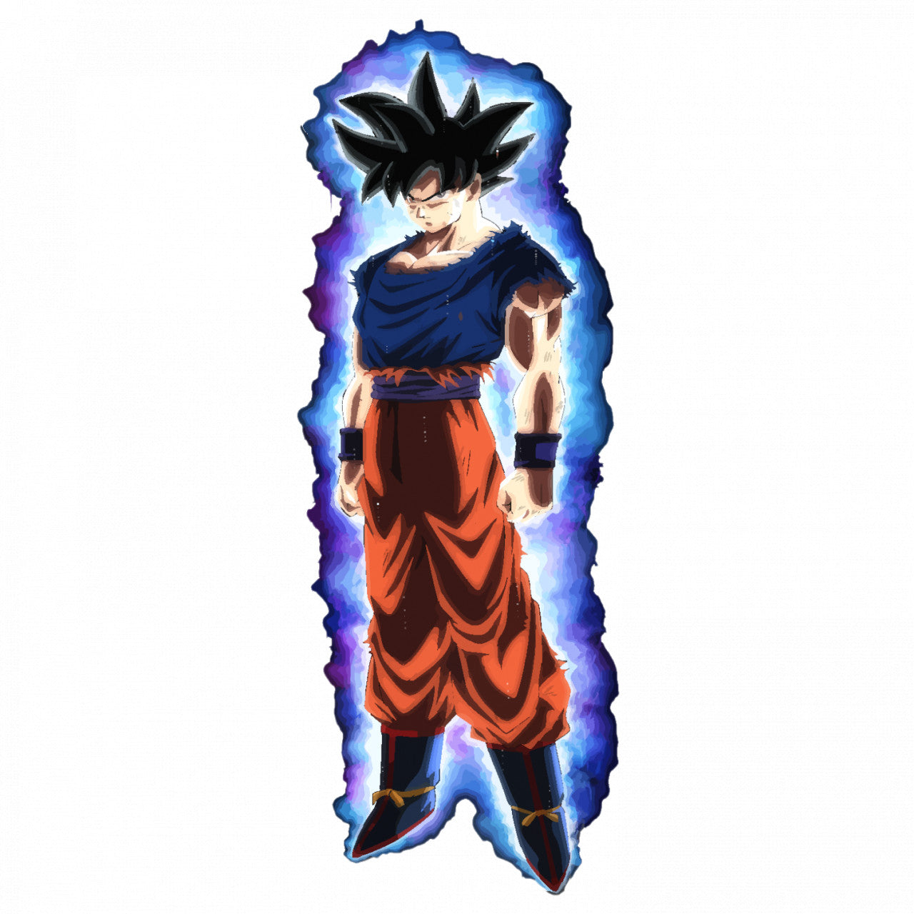 Set 4 bucati, Sticker decorativ, Dragon Ball Goku ultra instinct 9, Rezistent la apa, NO9136, 10 cm, Multicolor
