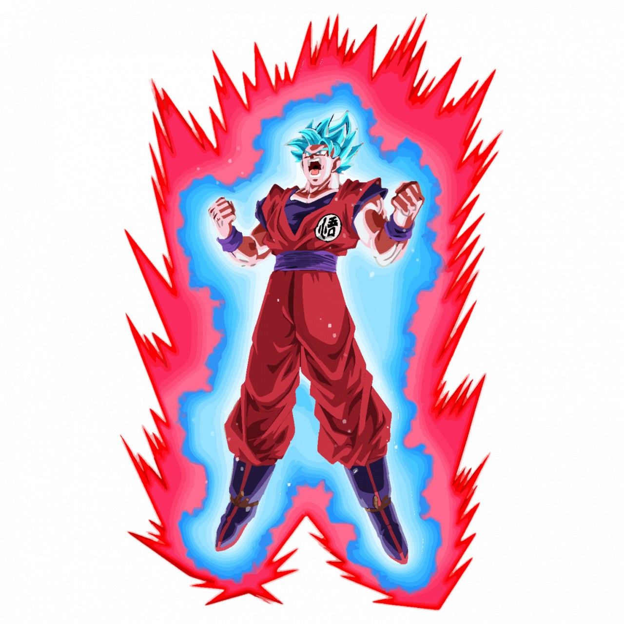 Set 4 bucati, Sticker decorativ, Dragon Ball puterie Goku, Rezistent la apa, NO9158, 10 cm, Multicolor