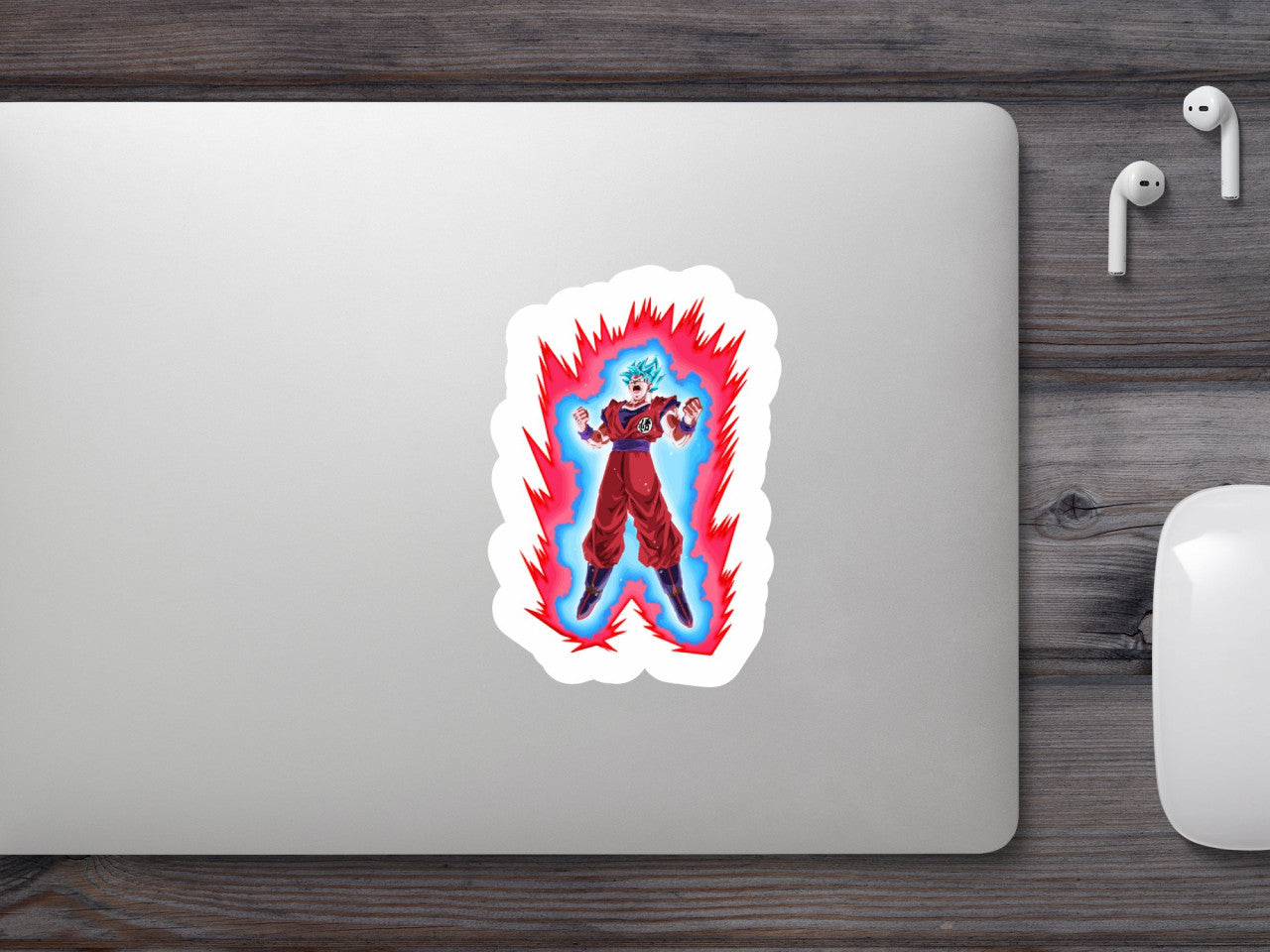 Set 4 bucati, Sticker decorativ, Dragon Ball puterie Goku, Rezistent la apa, NO9158, 10 cm, Multicolor