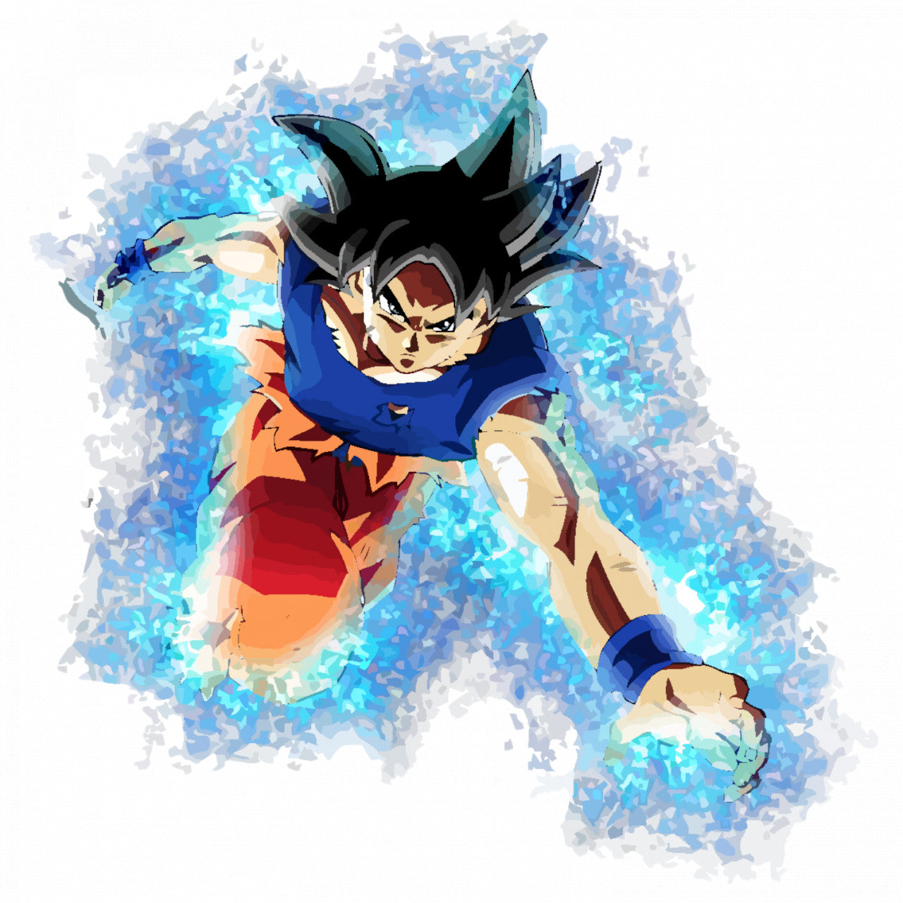 Set 4 bucati, Sticker decorativ, Dragon BallGoku ultra instinct 6, Rezistent la apa, NO9164, 10 cm, Multicolor