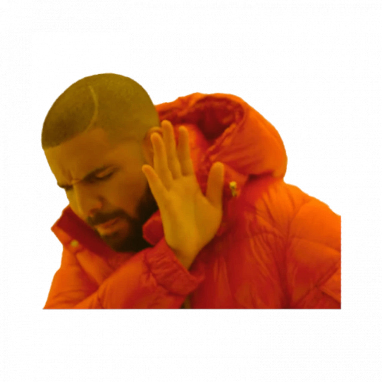 Set 4 bucati, Sticker decorativ, Drake meme, Rezistent la apa, NO9165, 10 cm, Multicolor