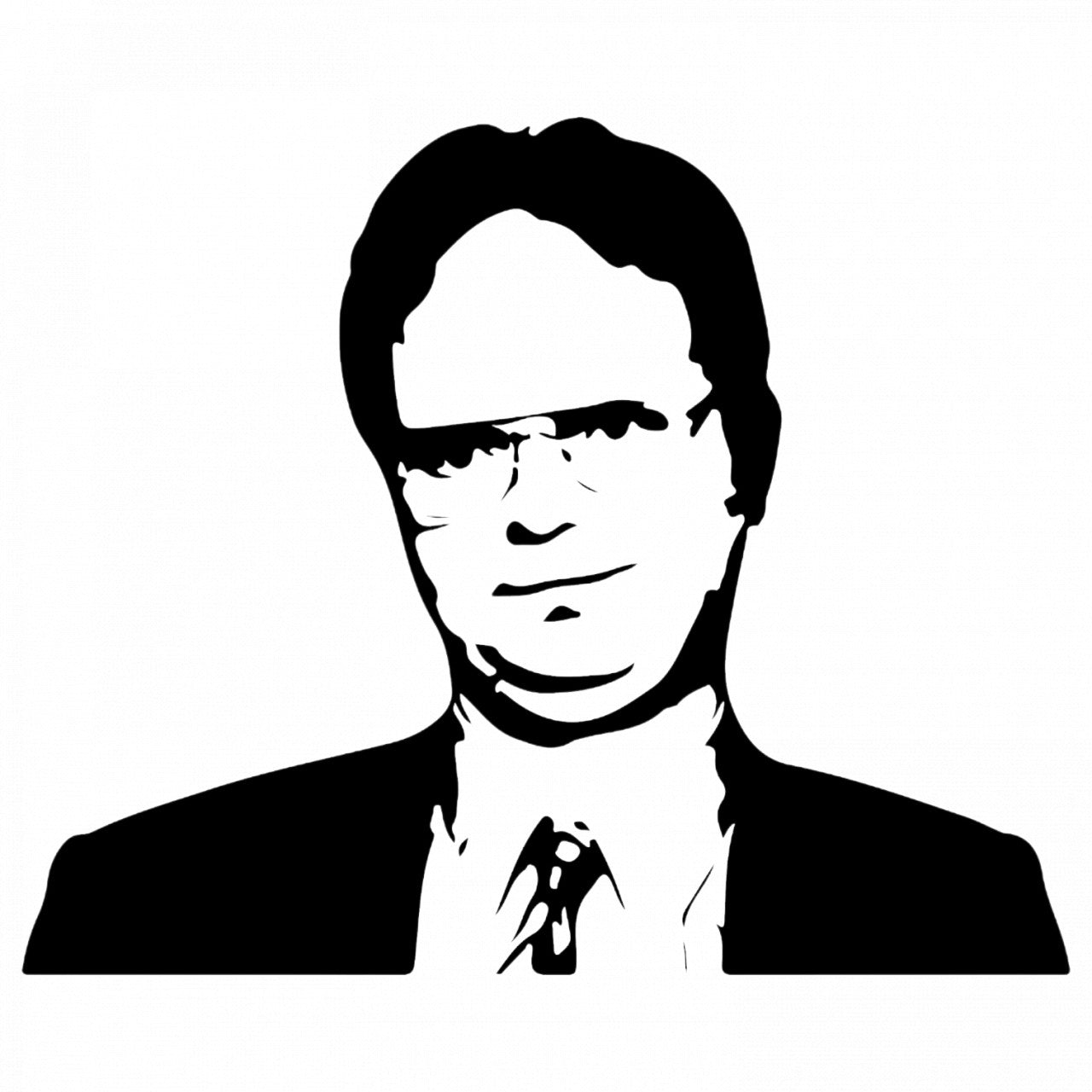 Set 4 bucati, Sticker decorativ, Dwight Schrute din The Office, Rezistent la apa, NO9176, 10 cm, Multicolor