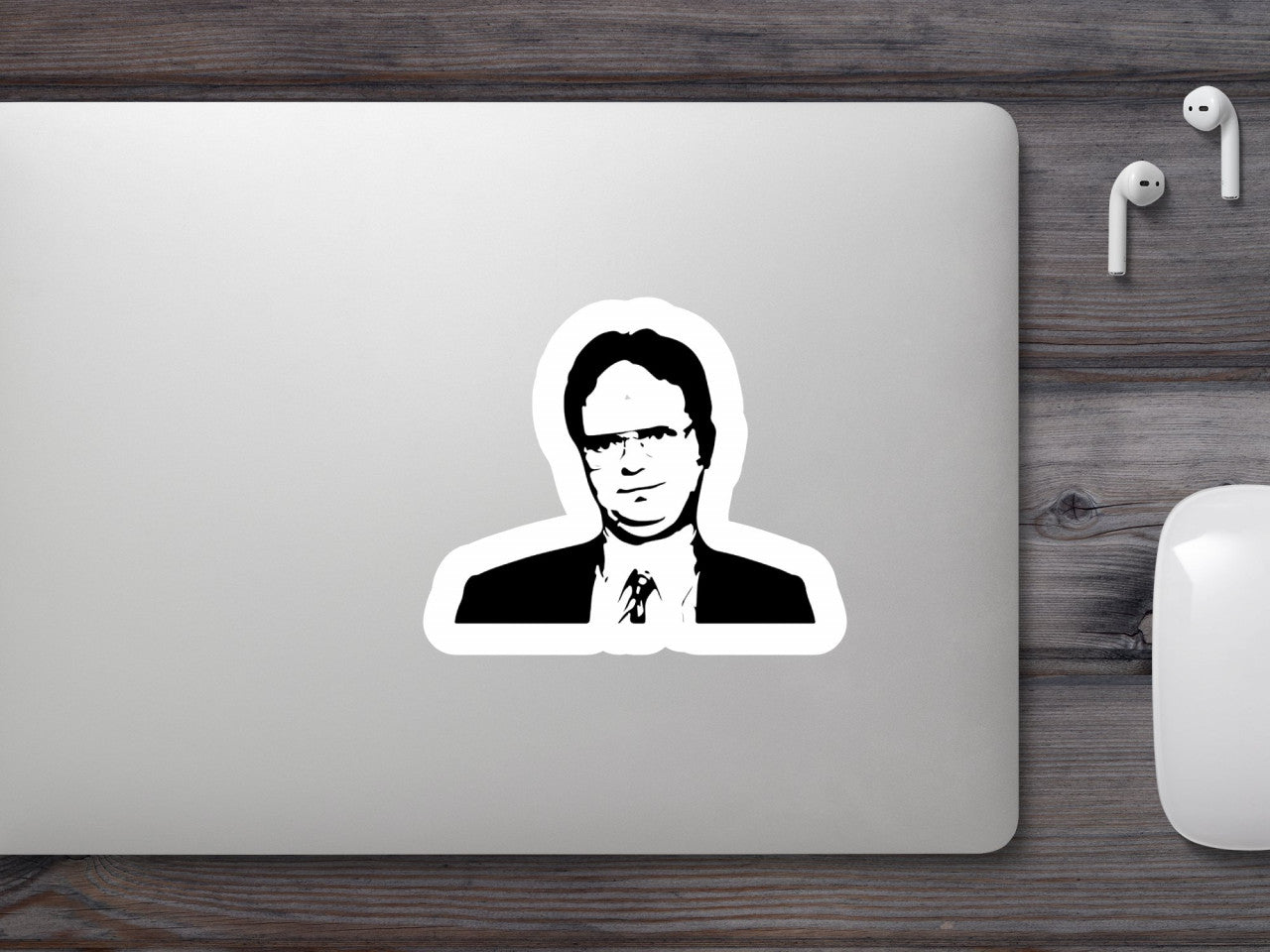 Set 4 bucati, Sticker decorativ, Dwight Schrute din The Office, Rezistent la apa, NO9176, 10 cm, Multicolor
