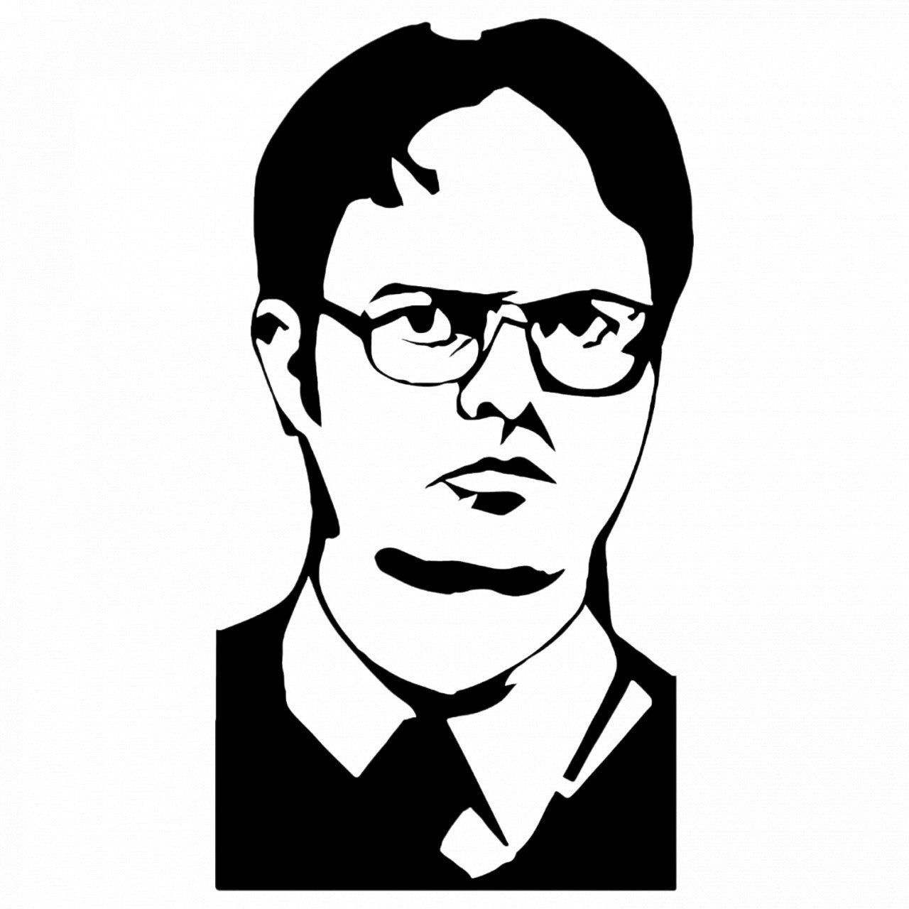 Set 4 bucati, Sticker decorativ, Dwight Schrute The Office, Rezistent la apa, NO9177, 10 cm, Multicolor