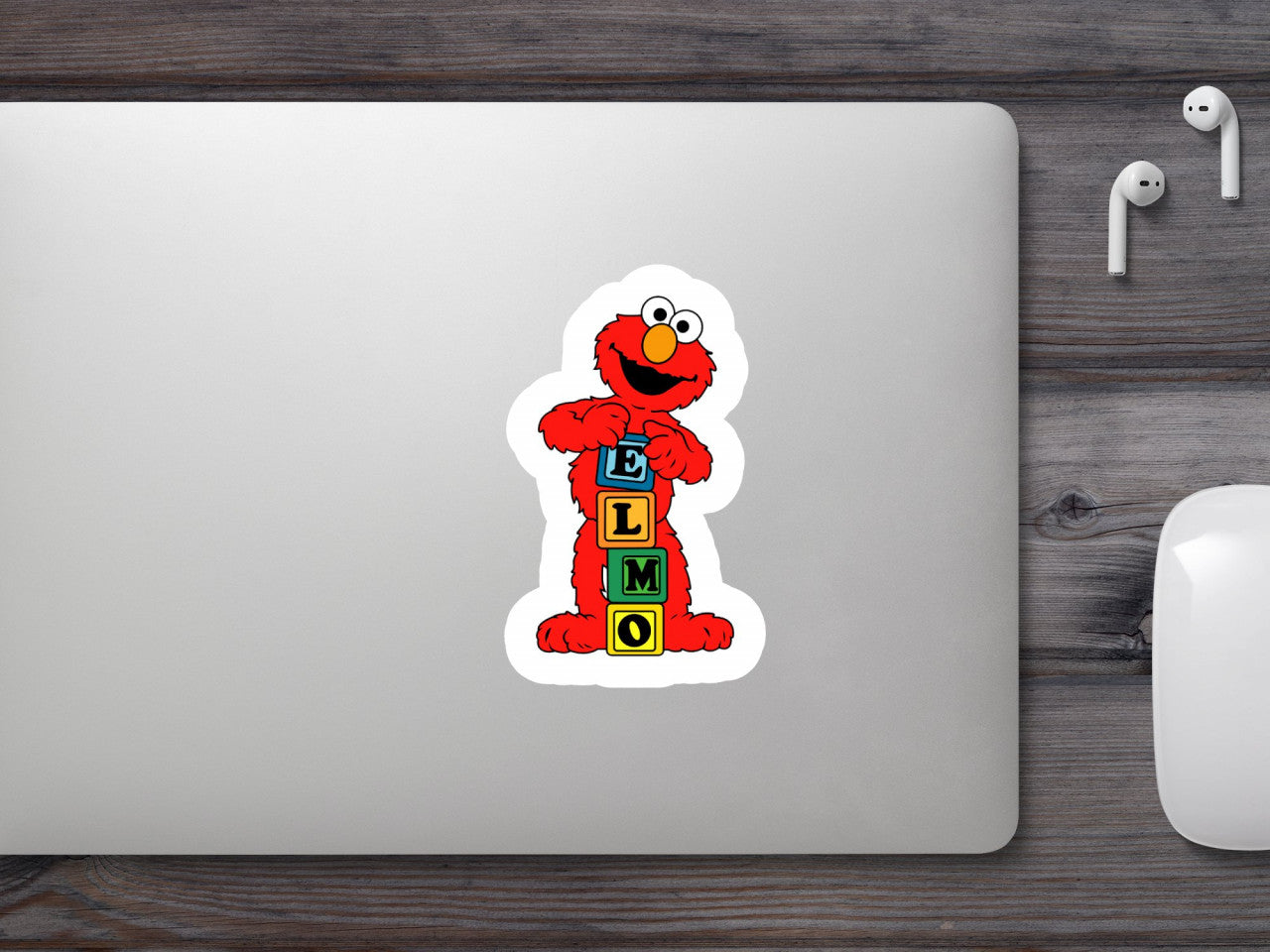 Set 4 bucati, Sticker decorativ, Elmo Sesame Street, Rezistent la apa, NO9187, 10 cm, Multicolor