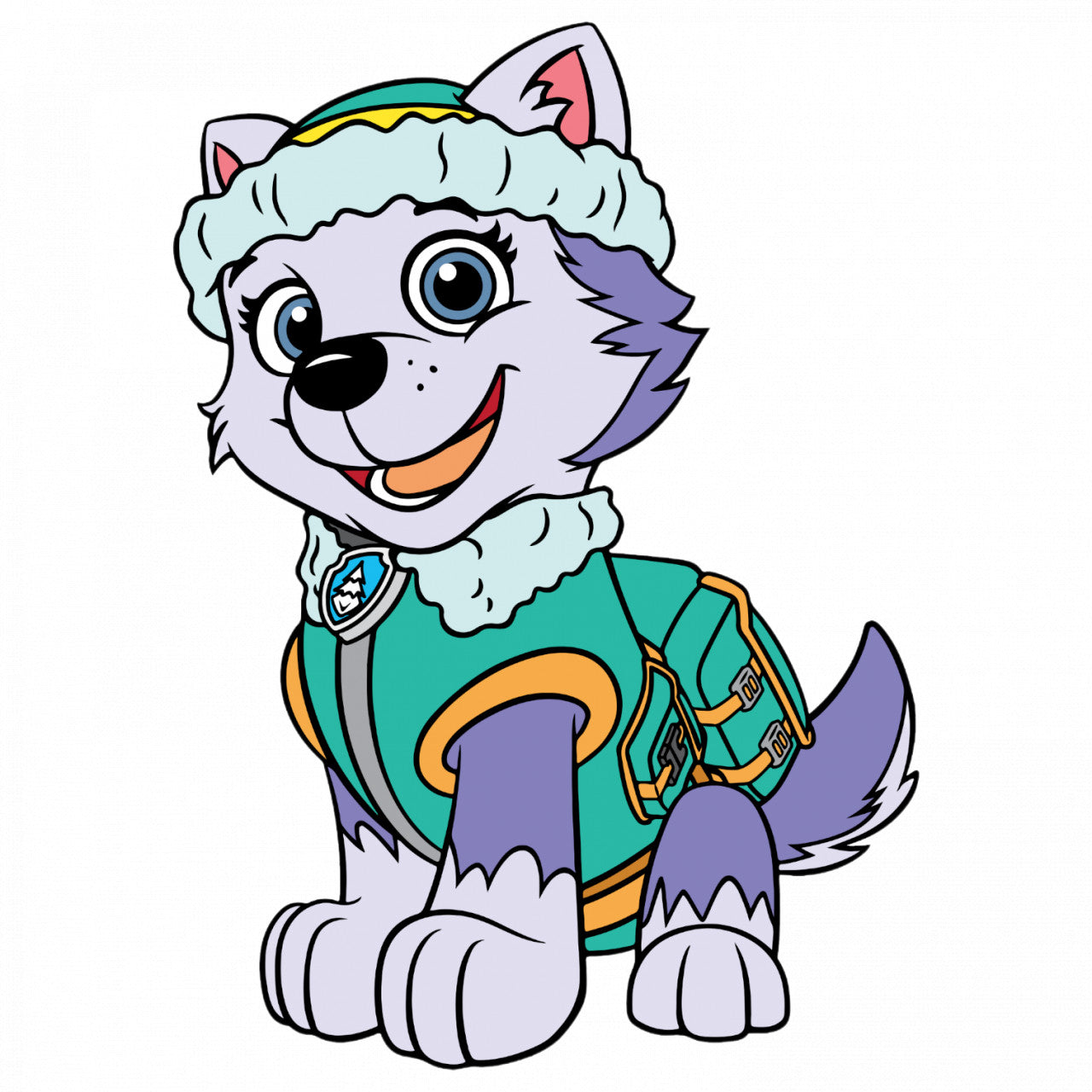 Set 4 bucati, Sticker decorativ, Everest Paw Patrol pozand, Rezistent la apa, NO9209, 10 cm, Multicolor