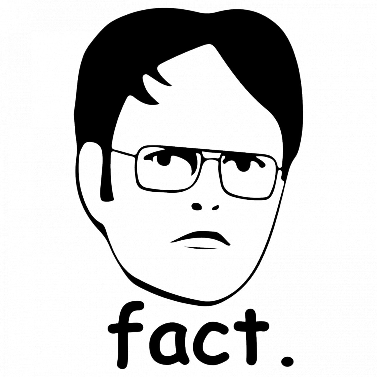 Set 4 bucati, Sticker decorativ, Fact The Office, Rezistent la apa, NO9221, 10 cm, Multicolor