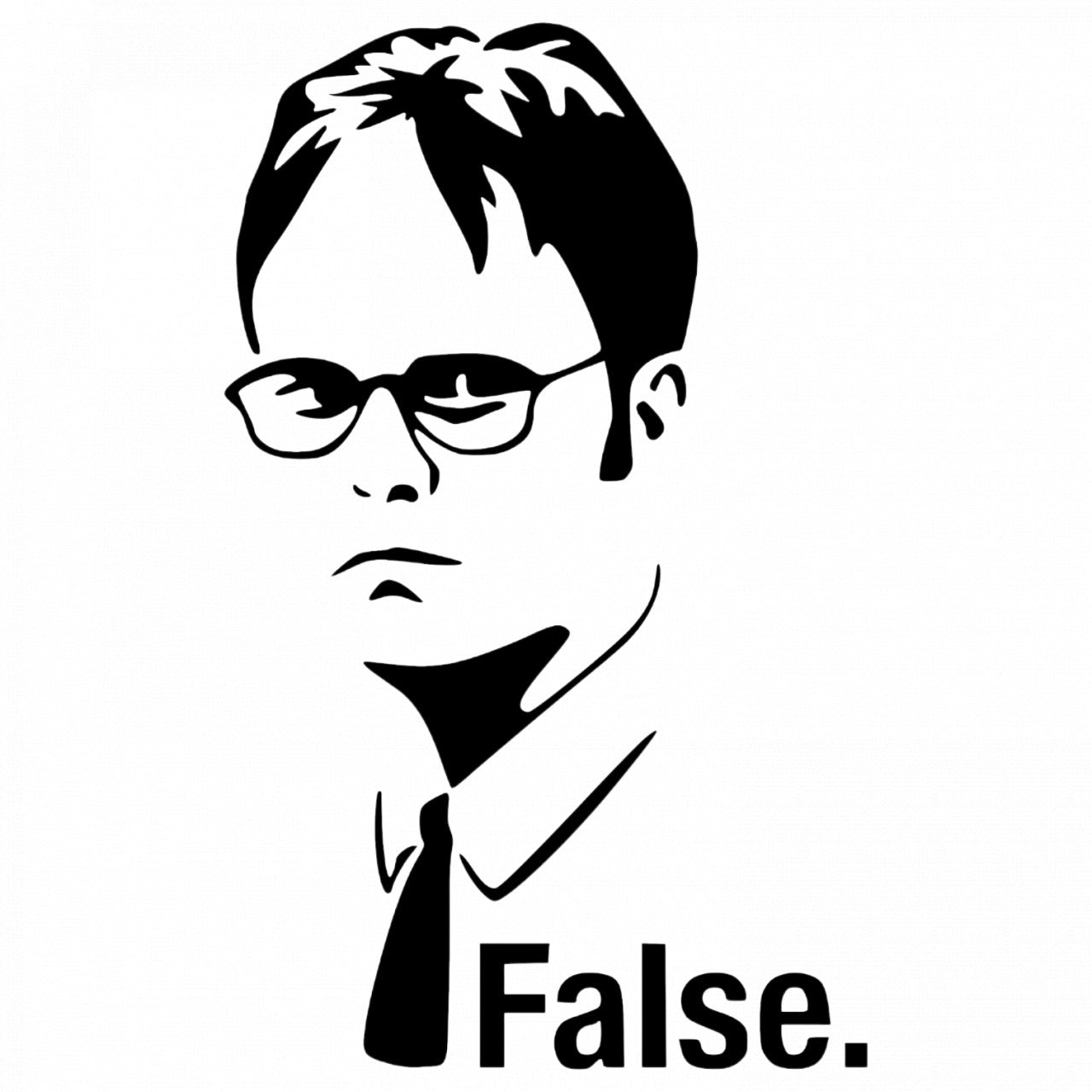 Set 4 bucati, Sticker decorativ, False The Office, Rezistent la apa, NO9224, 10 cm, Multicolor