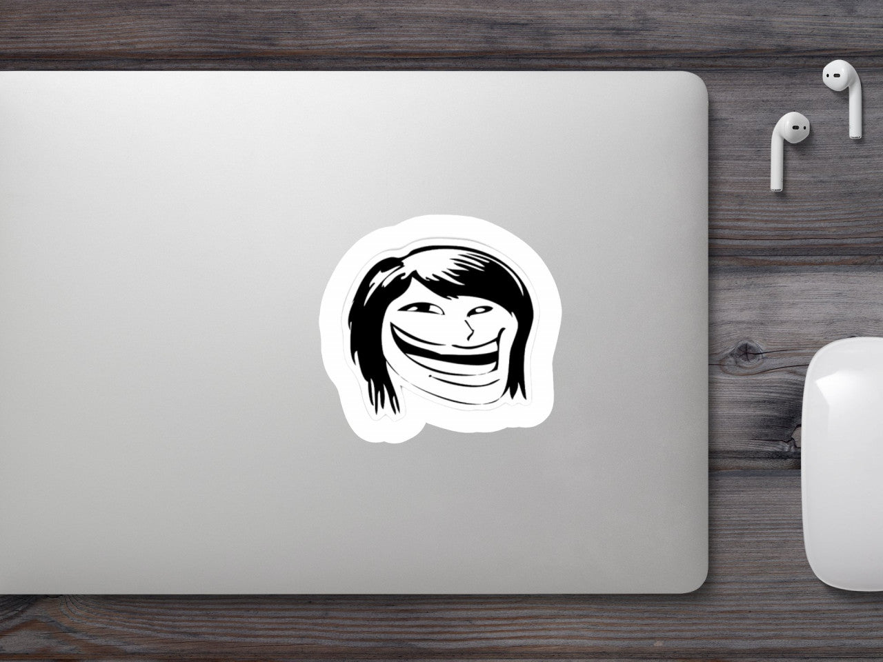 Set 4 bucati, Sticker decorativ, Fata Troll amuzata Meme, Rezistent la apa, NO9238, 10 cm, Multicolor