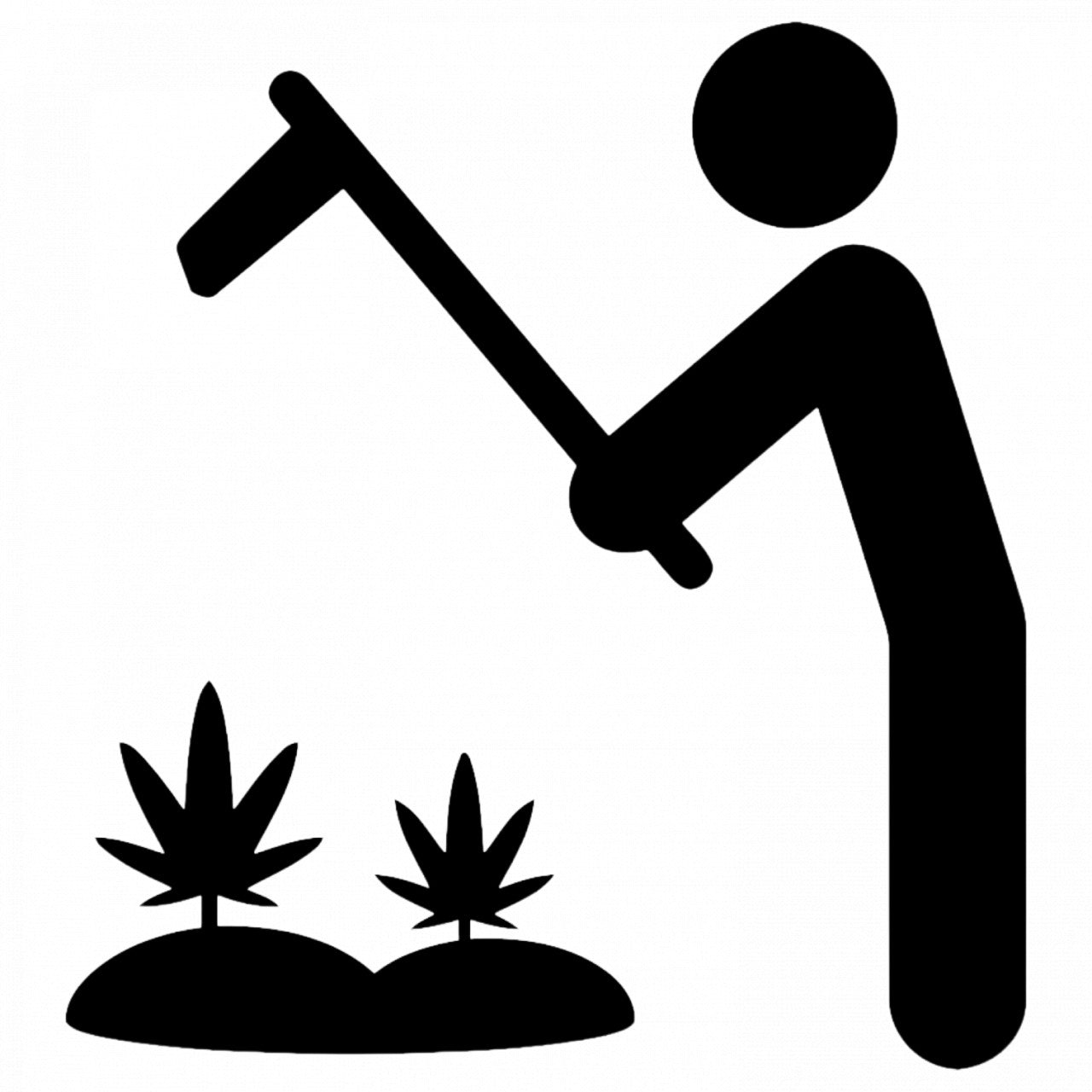 Set 4 bucati, Sticker decorativ, Fermier planta de canabis, Rezistent la apa, NO9266, 10 cm, Multicolor