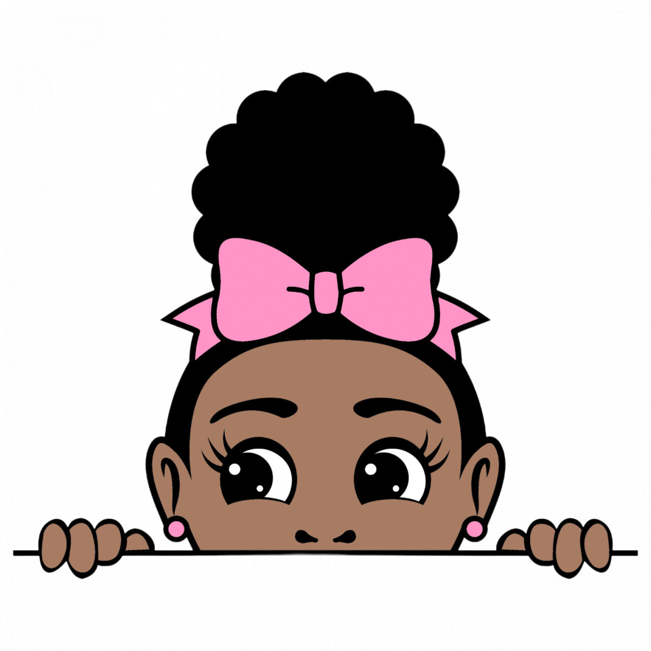 Set 4 bucati, Sticker decorativ, Fetita afro cu funda in par, Rezistent la apa, NO9268, 10 cm, Multicolor