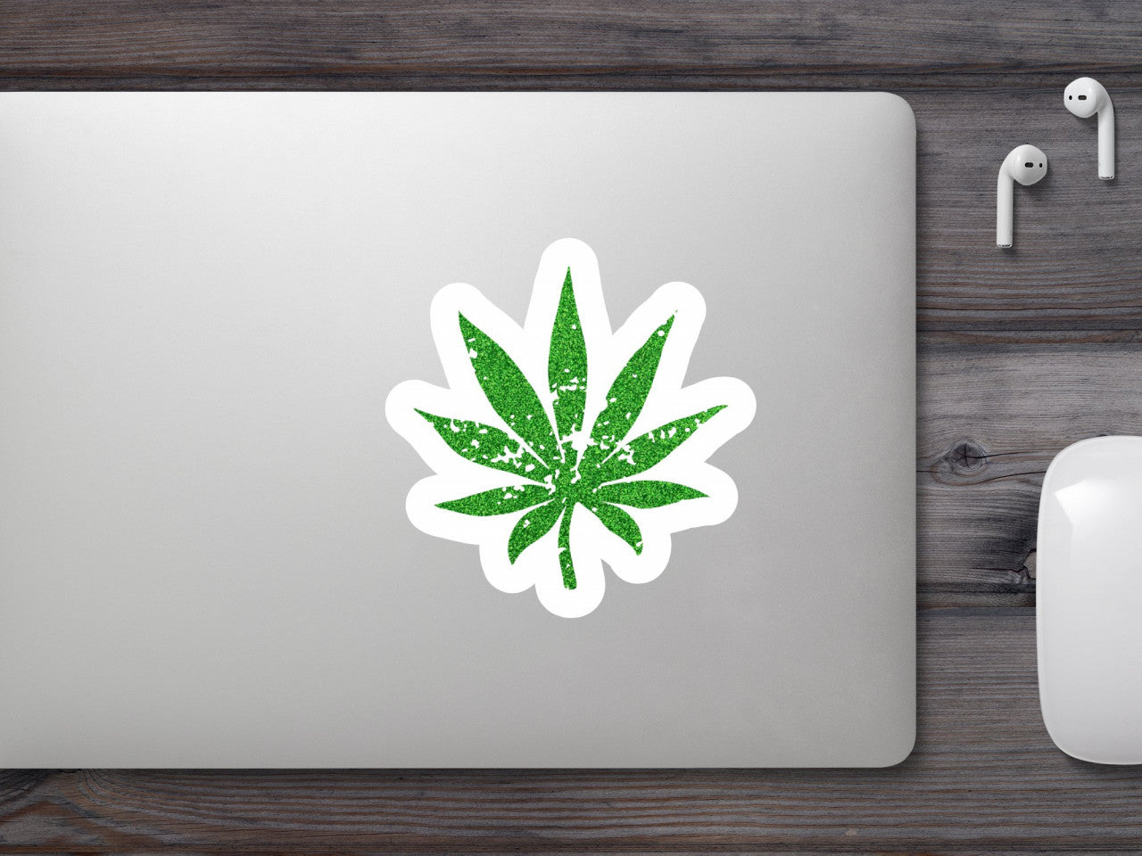 Set 4 bucati, Sticker decorativ, Floare canabis, Rezistent la apa, NO9276, 10 cm, Multicolor