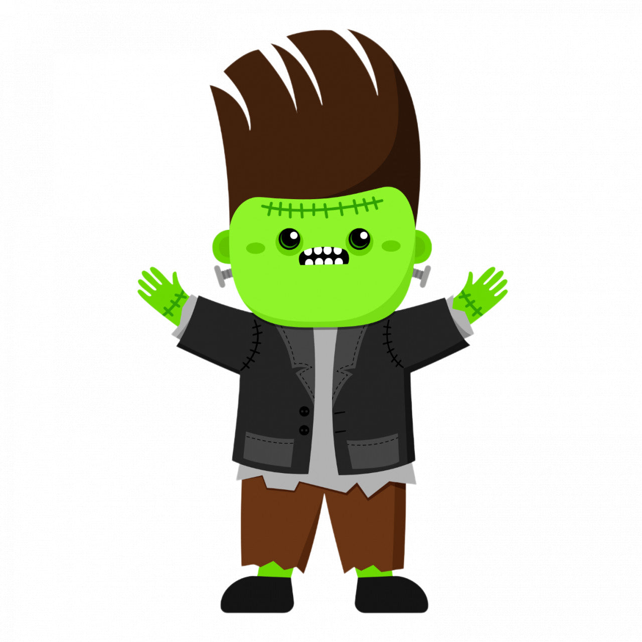 Set 4 bucati, Sticker decorativ, Frankenstein, Rezistent la apa, NO9339, 10 cm, Multicolor