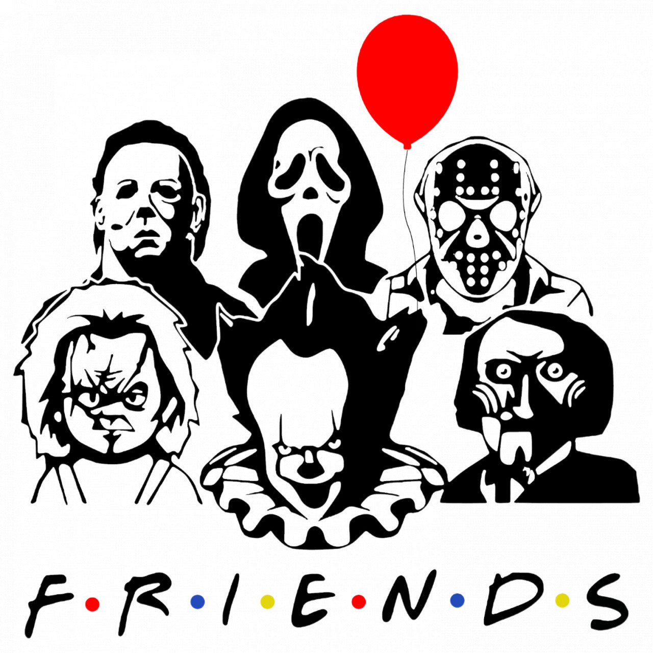 Set 4 bucati, Sticker decorativ, Friends, Rezistent la apa, NO9354, 10 cm, Multicolor