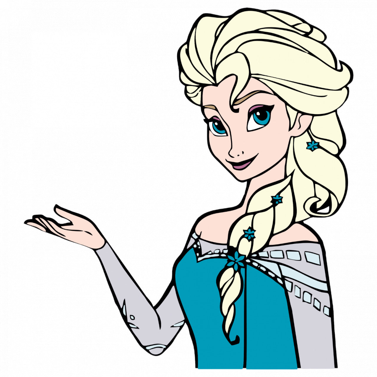 Set 4 bucati, Sticker decorativ, Frozen Elsa, Rezistent la apa, NO9363, 10 cm, Multicolor