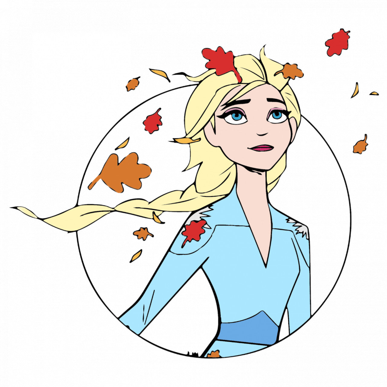 Set 4 bucati, Sticker decorativ, Frozen Elsa toamna, Rezistent la apa, NO9361, 10 cm, Multicolor