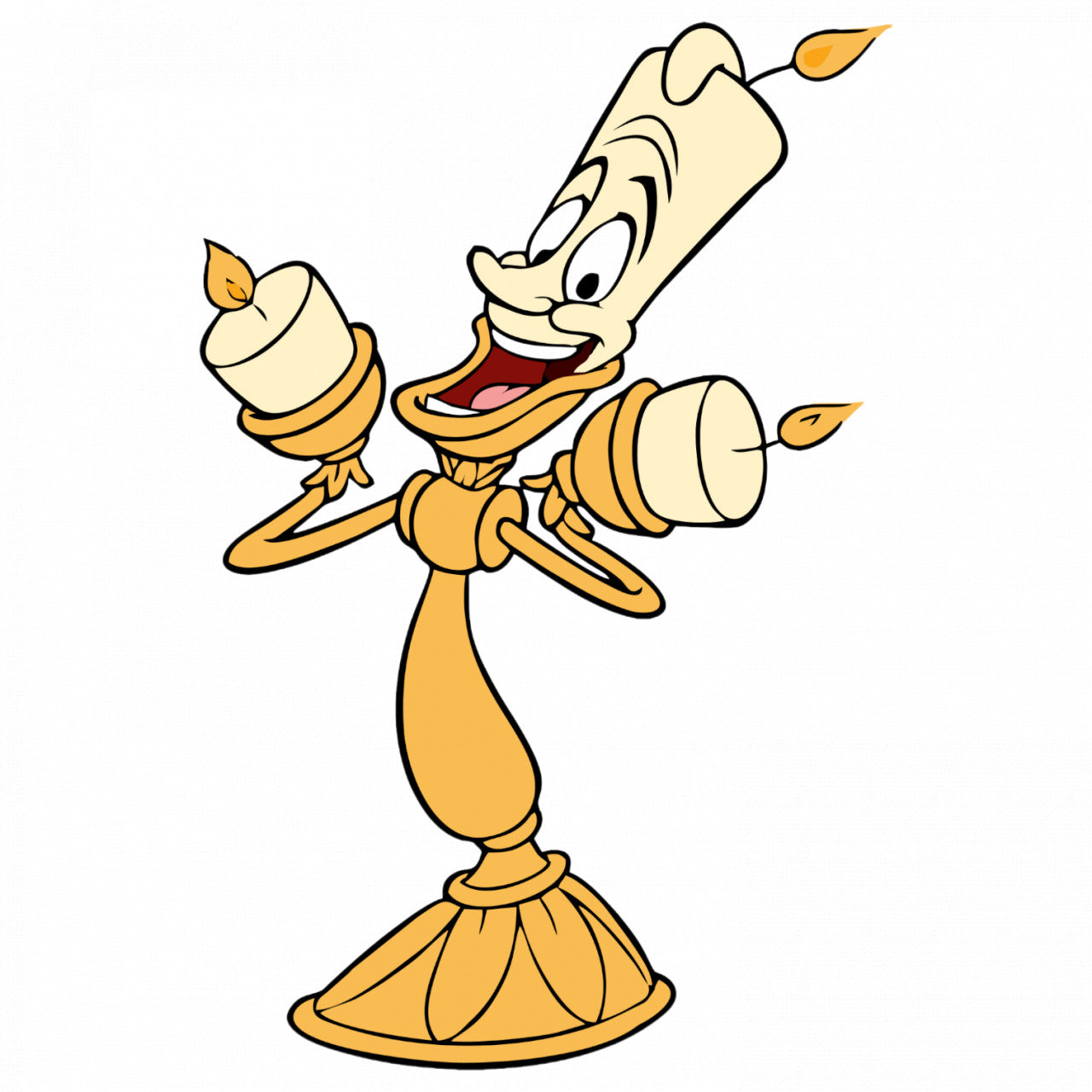 Set 4 bucati, Sticker decorativ, Frumoasa si bestia Lumiere, Rezistent la apa, NO9374, 10 cm, Multicolor