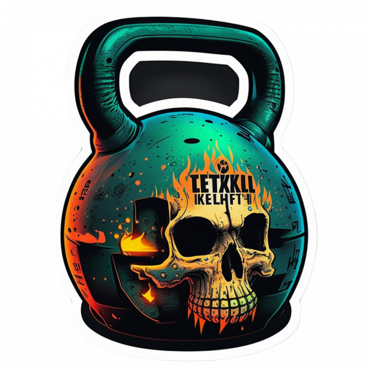 Set 4 bucati, Sticker decorativ, Gantera fitness, Rezistent la apa, NO9395, 10 cm, Multicolor