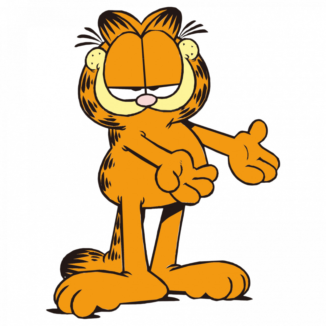 Set 4 bucati, Sticker decorativ, Garfield hotarat, Rezistent la apa, NO9399, 10 cm, Multicolor