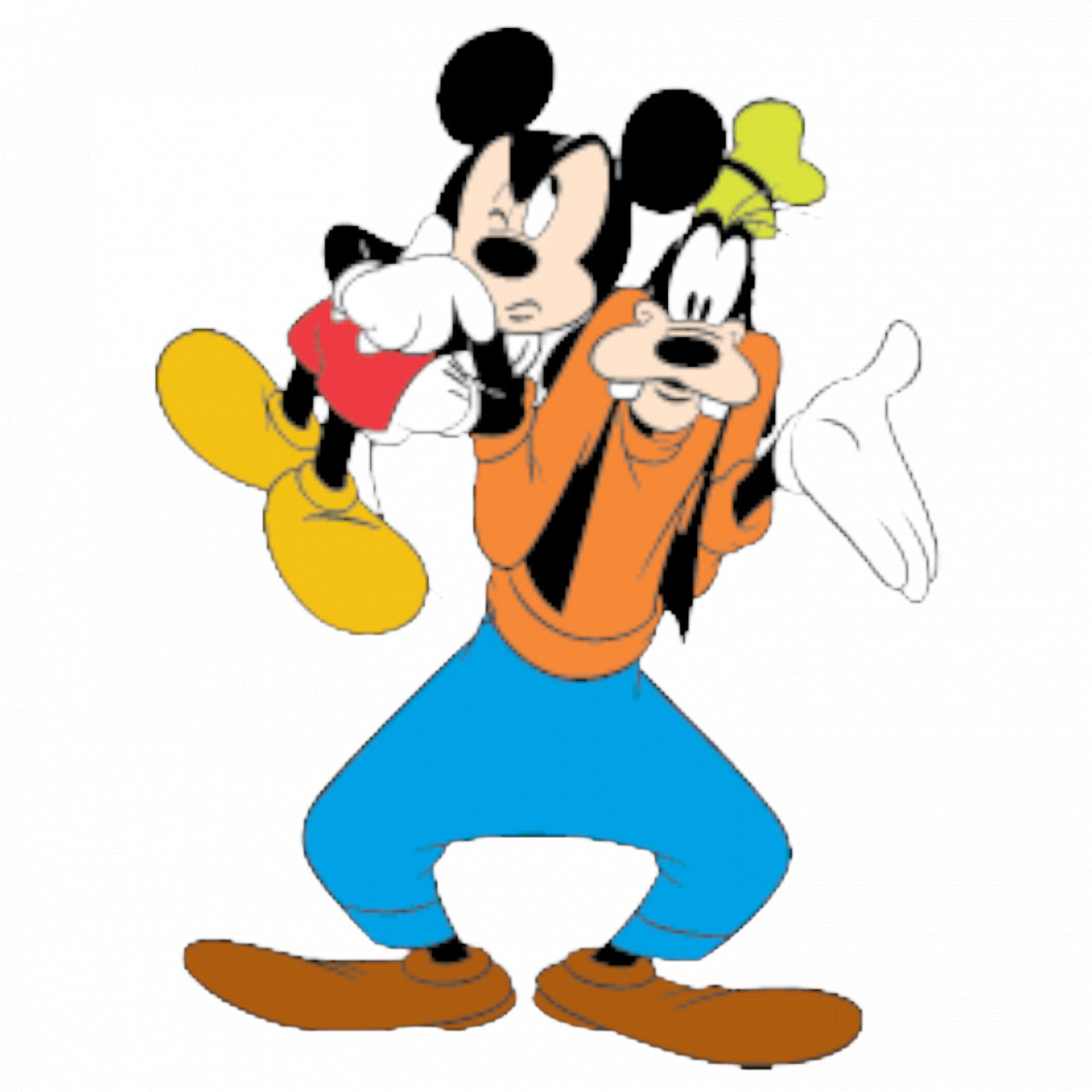 Set 4 bucati, Sticker decorativ, Goofy si Mickey, Rezistent la apa, NO9494, 10 cm, Multicolor