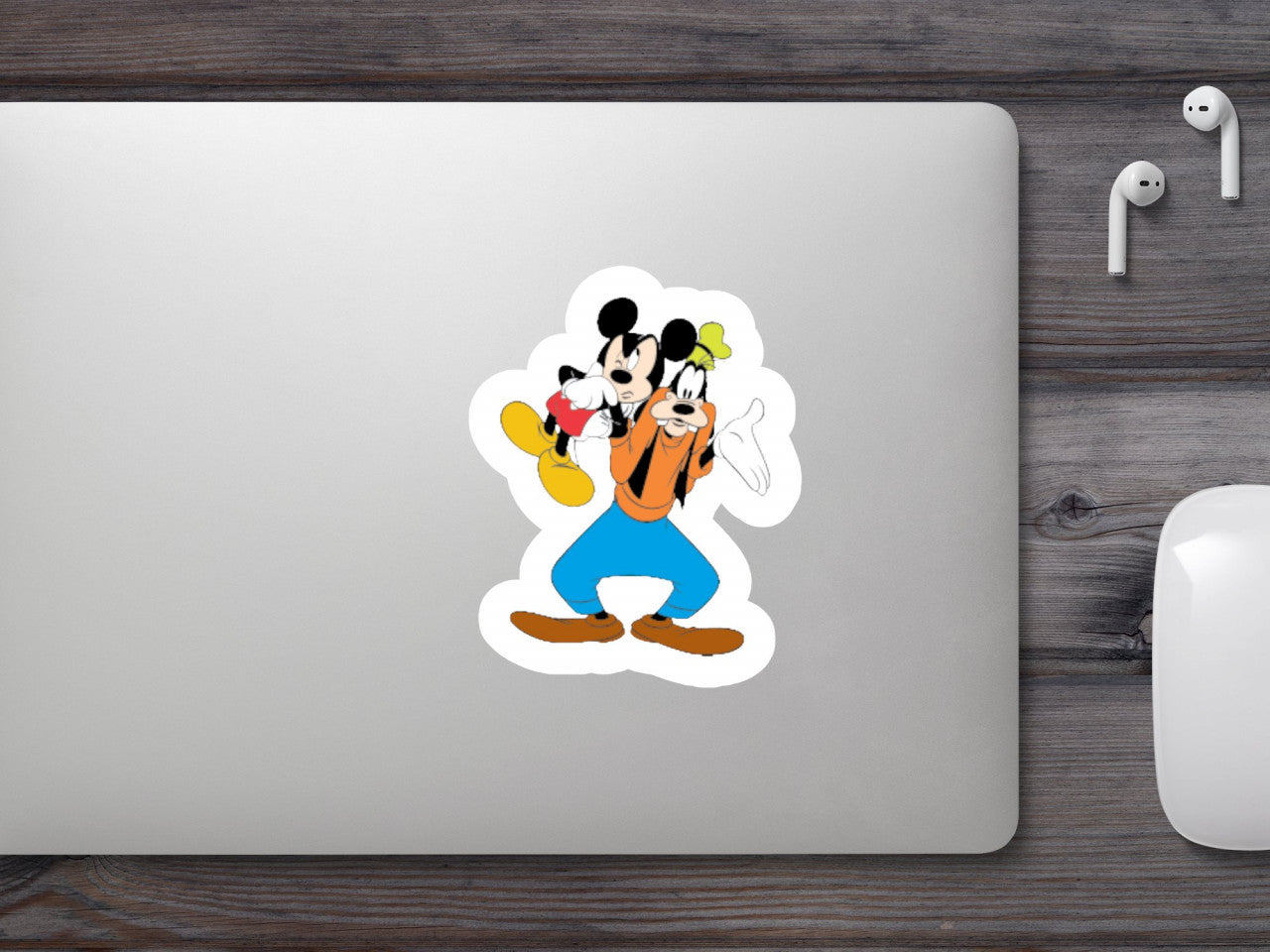 Set 4 bucati, Sticker decorativ, Goofy si Mickey, Rezistent la apa, NO9494, 10 cm, Multicolor